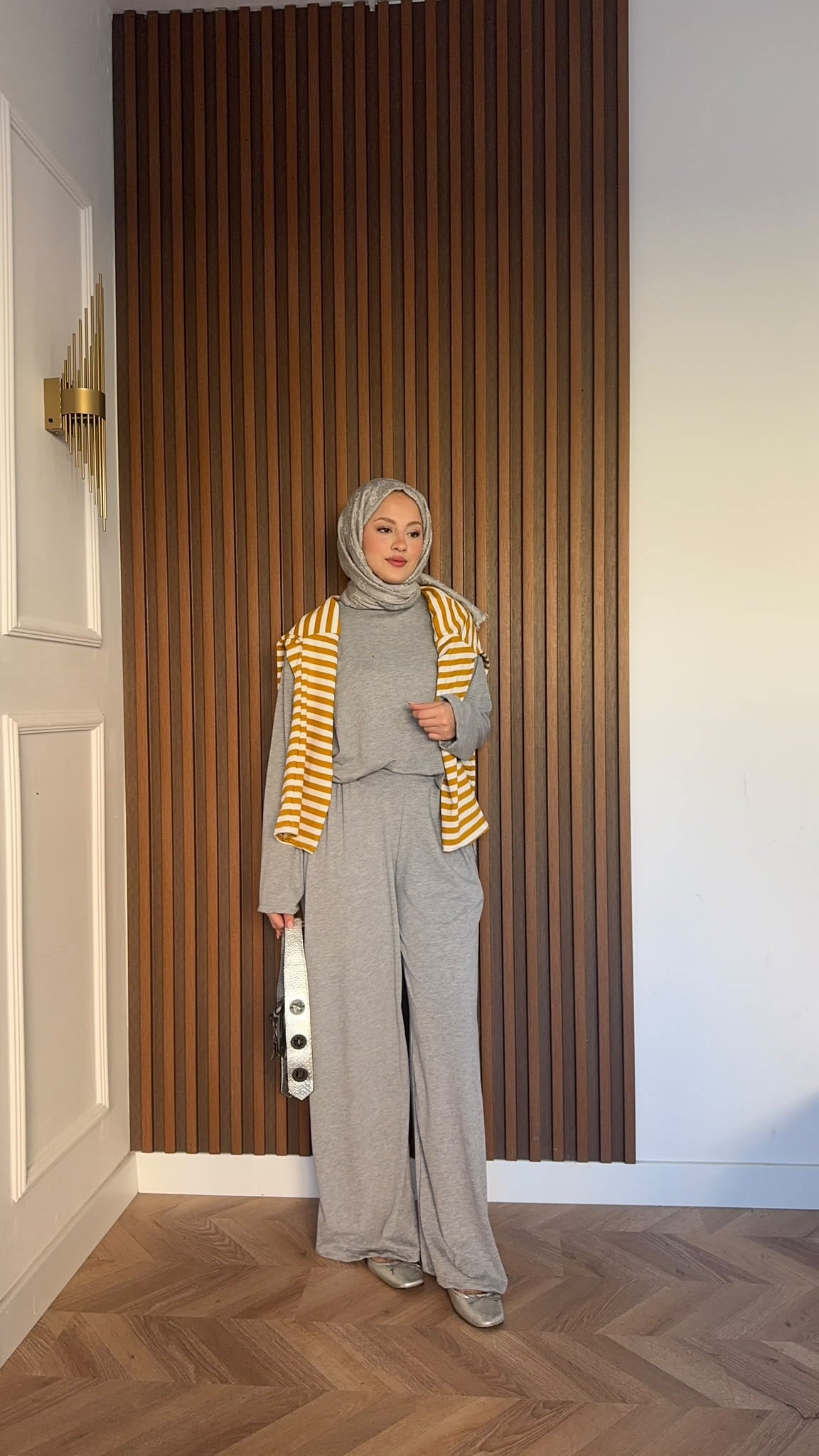MEYSADESIGN PANTOLON TAKIM Elif Basic Oysh İkili Takım Gri