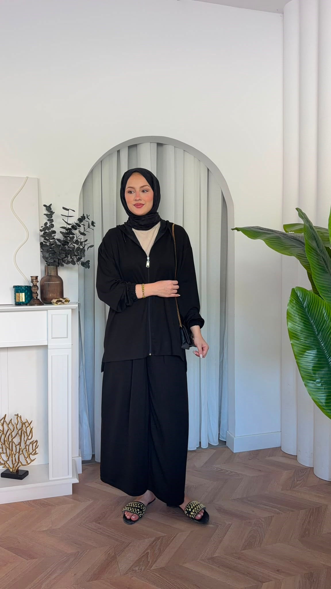MEYSADESIGN PANTOLON TAKIM Fermuarlı Oysh İkili Takım Siyah