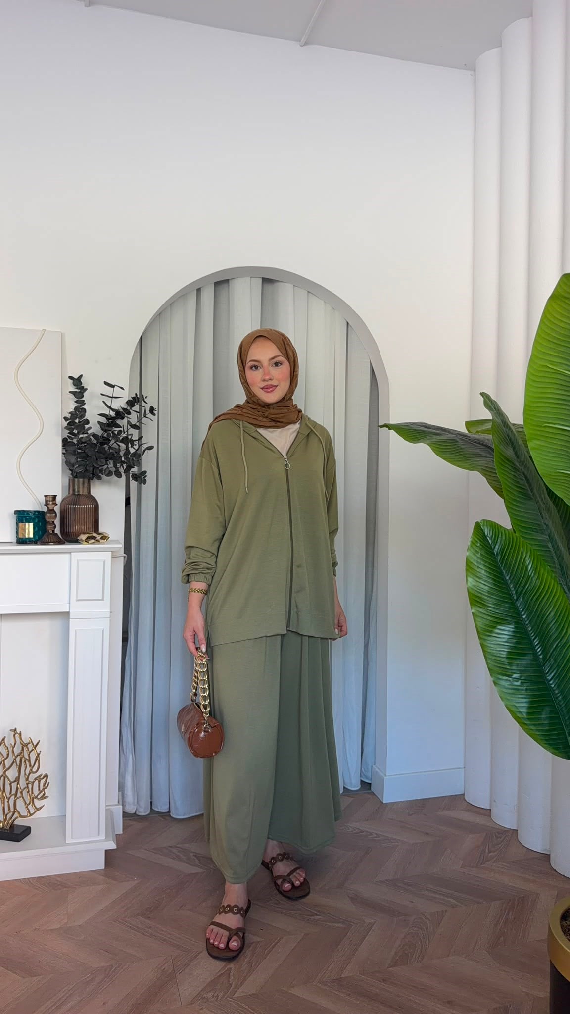 MEYSADESIGN PANTOLON TAKIM Fermuarlı Oysh İkili Takım Haki