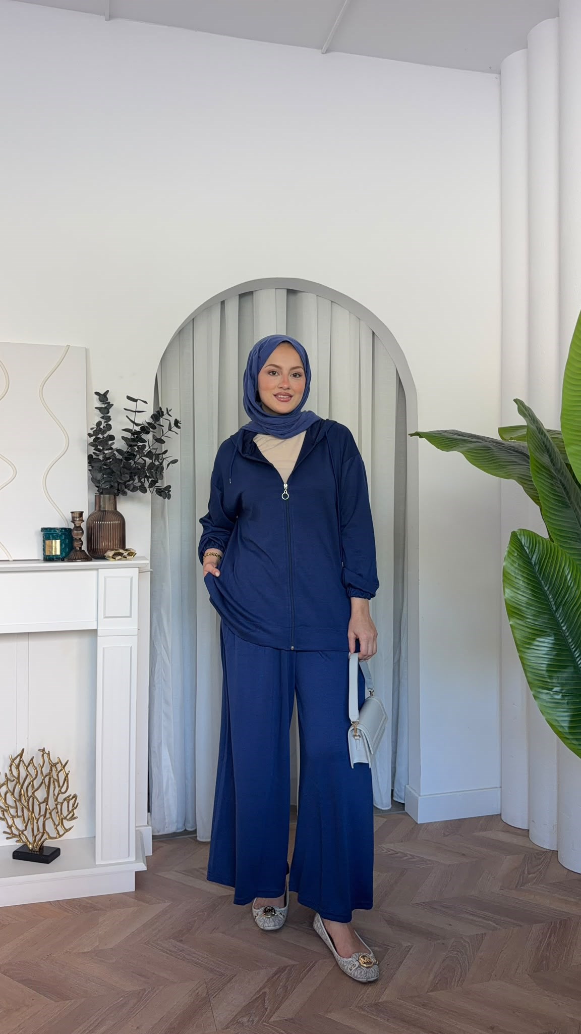 MEYSADESIGN PANTOLON TAKIM Fermuarlı Oysh İkili Takım Lacivert