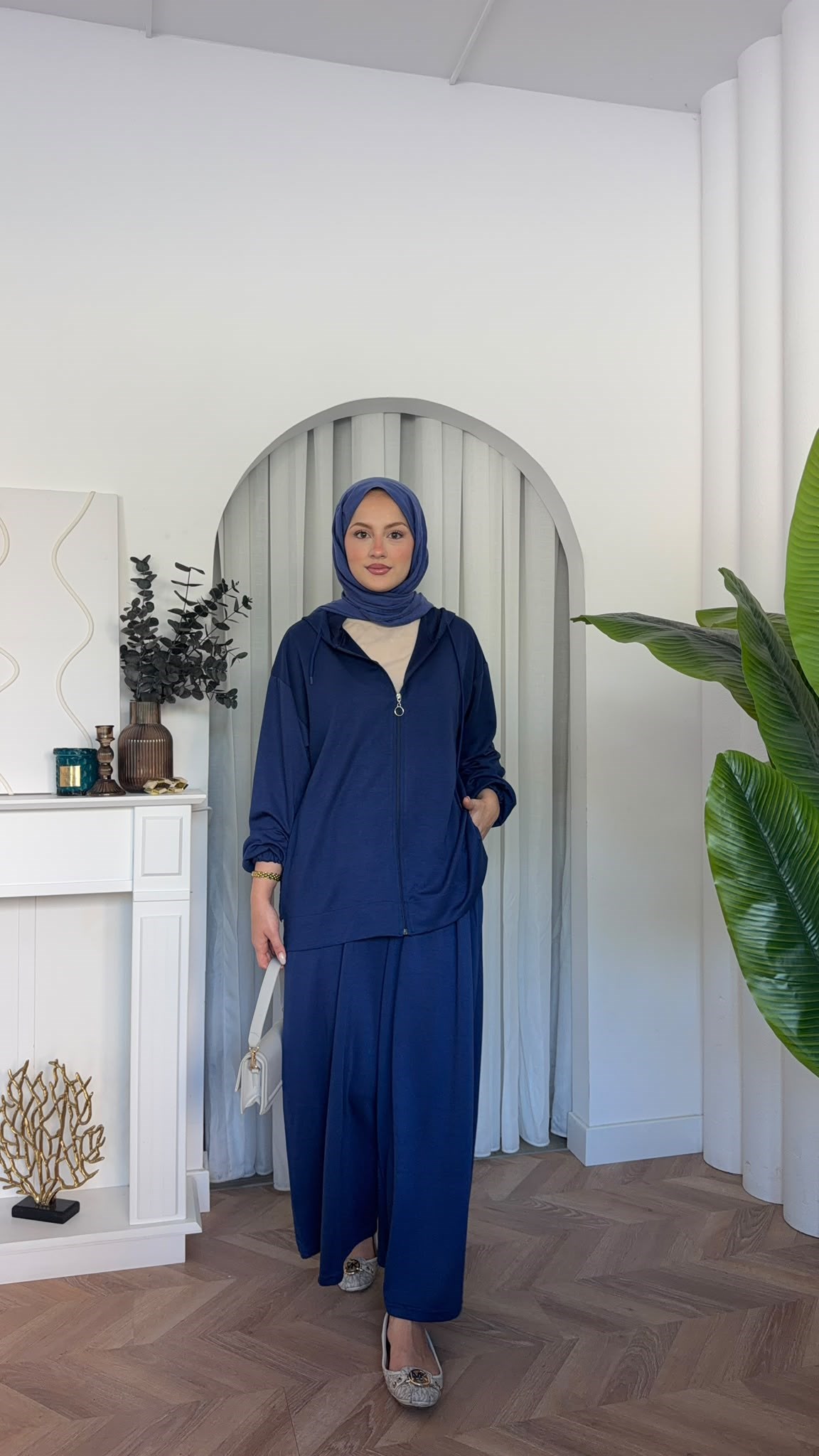 MEYSADESIGN PANTOLON TAKIM Fermuarlı Oysh İkili Takım Lacivert