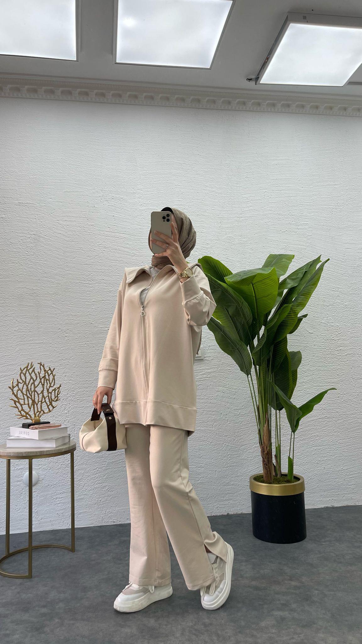 MEYSADESIGN PANTOLON TAKIM Gemici İkili Takım Bej