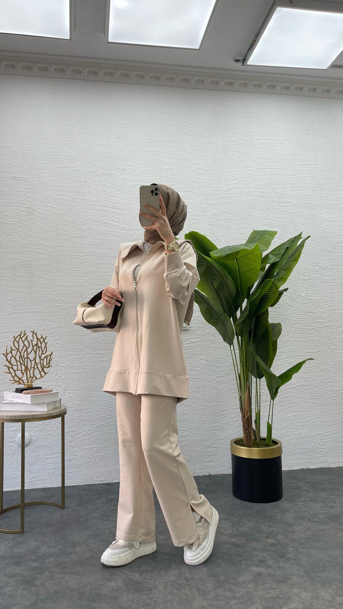 MEYSADESIGN PANTOLON TAKIM Gemici İkili Takım Bej