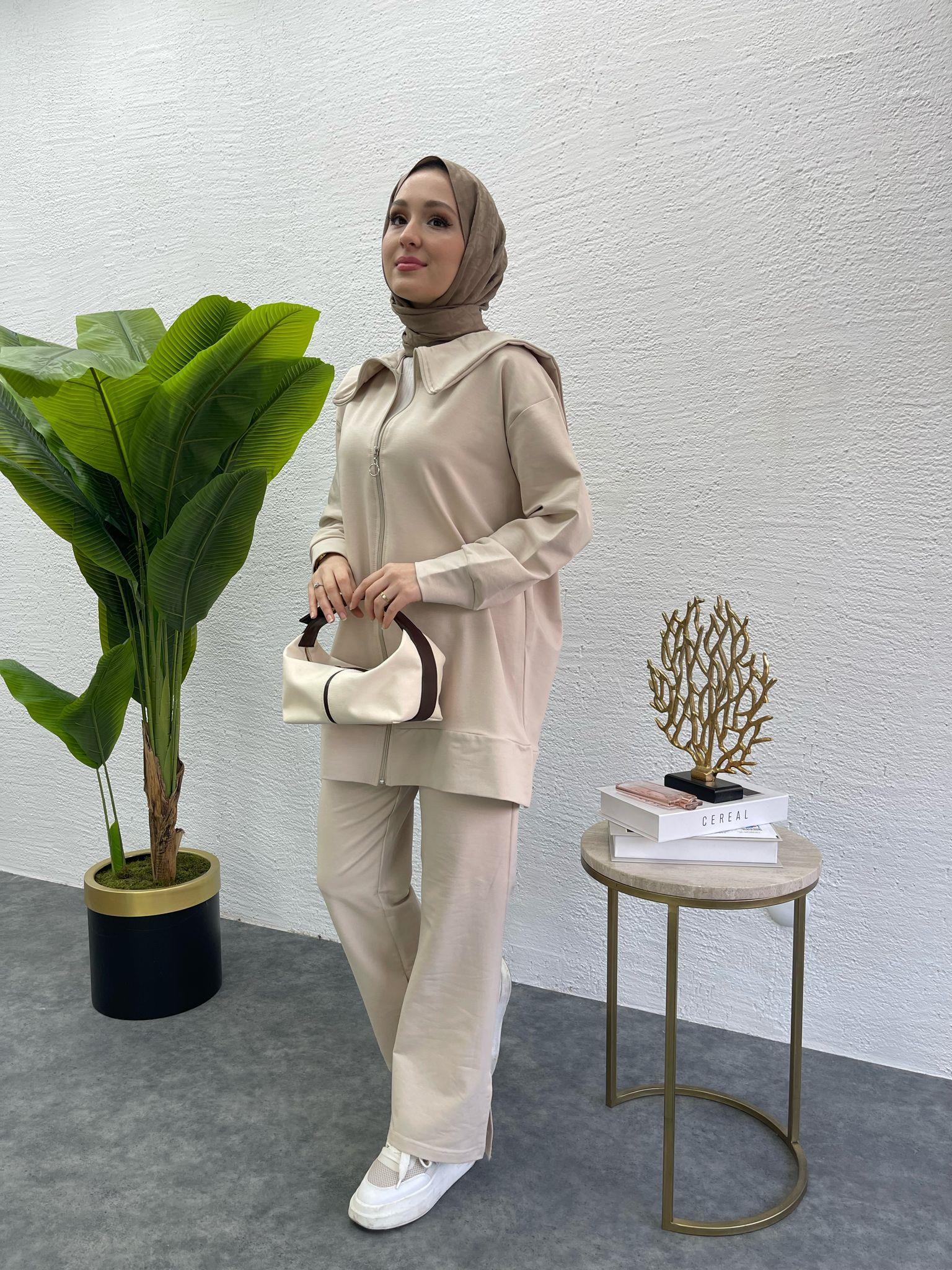 MEYSADESIGN PANTOLON TAKIM Gemici İkili Takım Bej