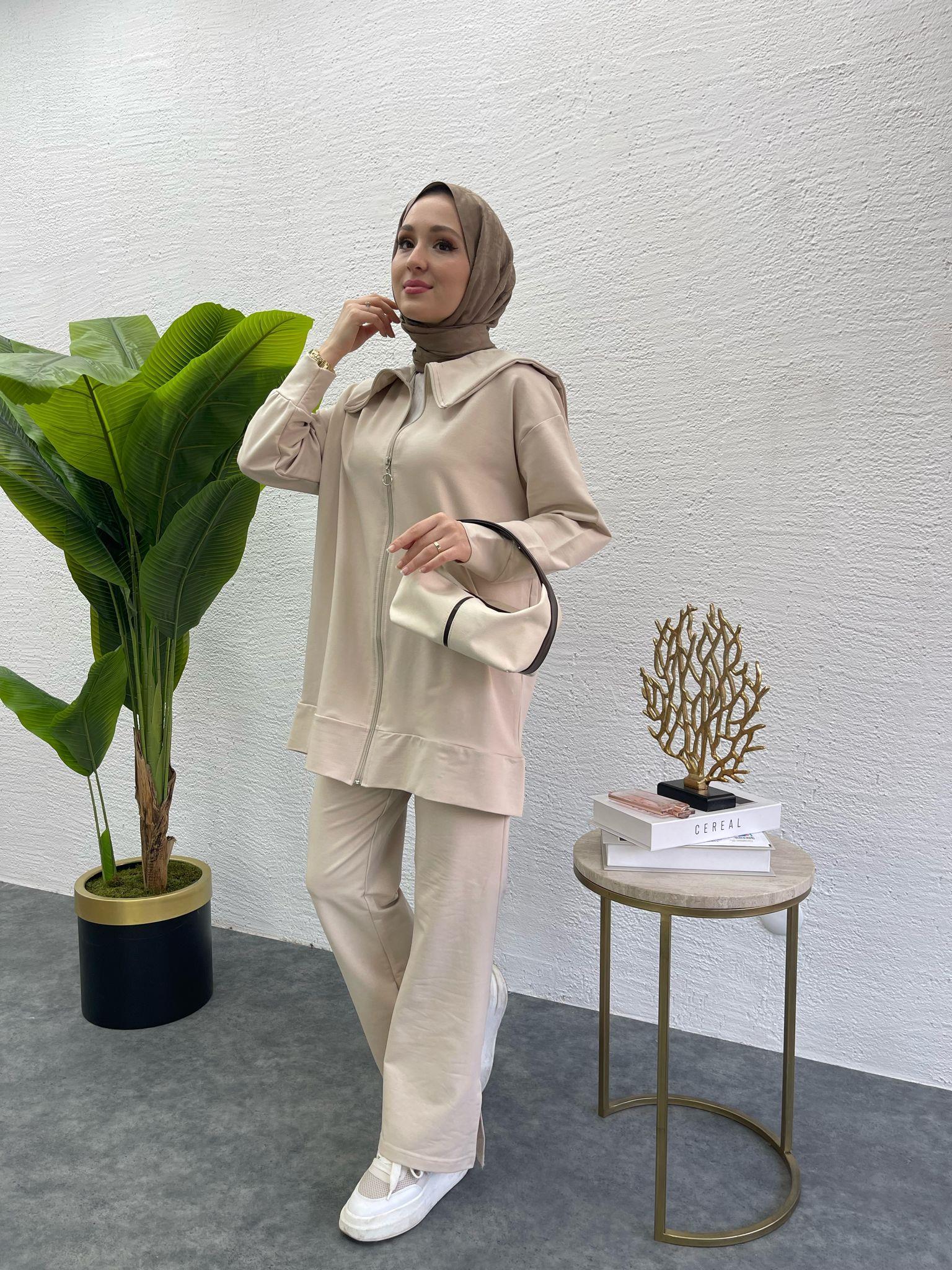 MEYSADESIGN PANTOLON TAKIM Gemici İkili Takım Bej