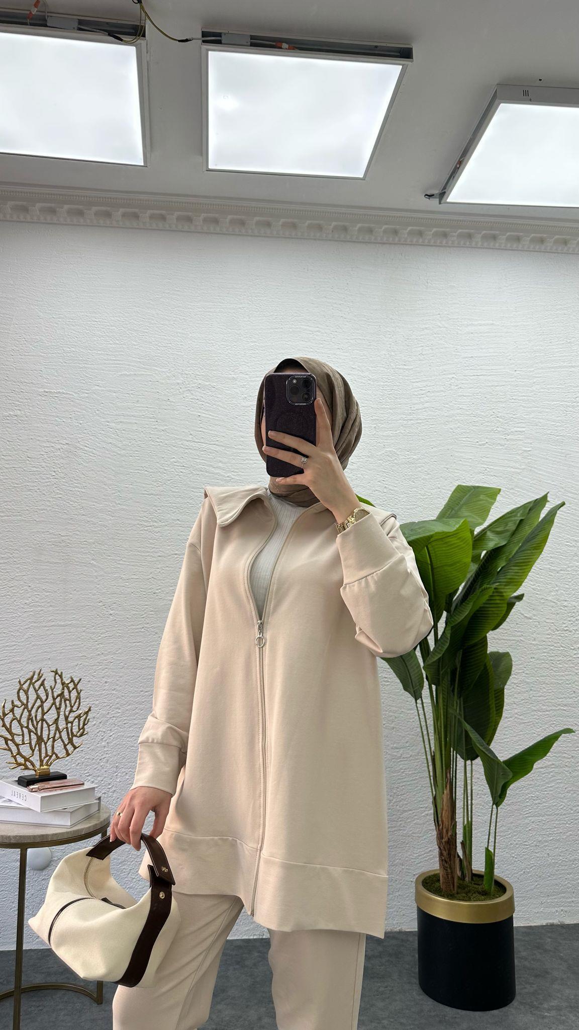 MEYSADESIGN PANTOLON TAKIM Gemici İkili Takım Bej