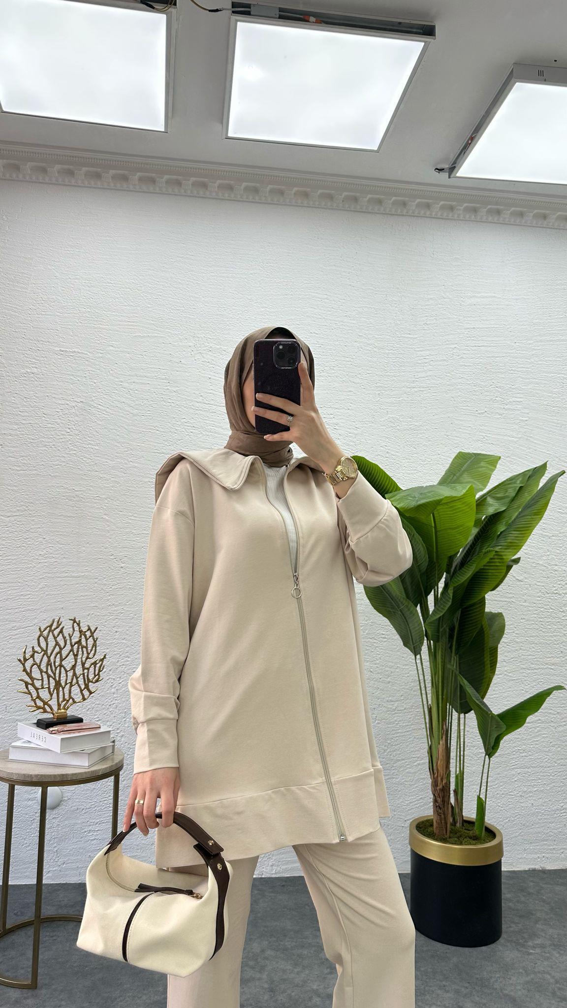 MEYSADESIGN PANTOLON TAKIM Gemici İkili Takım Bej