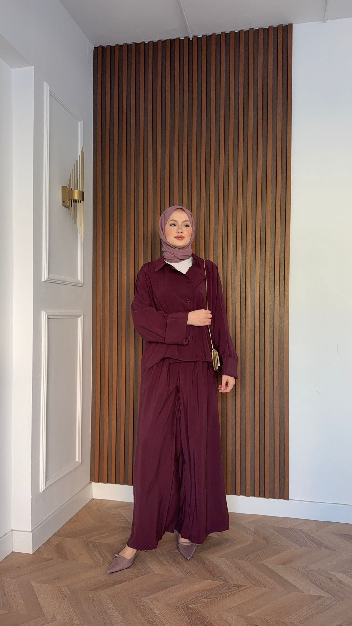 MEYSADESIGN PANTOLON TAKIM Heon Tensel Pantolonlu Takım Bordo