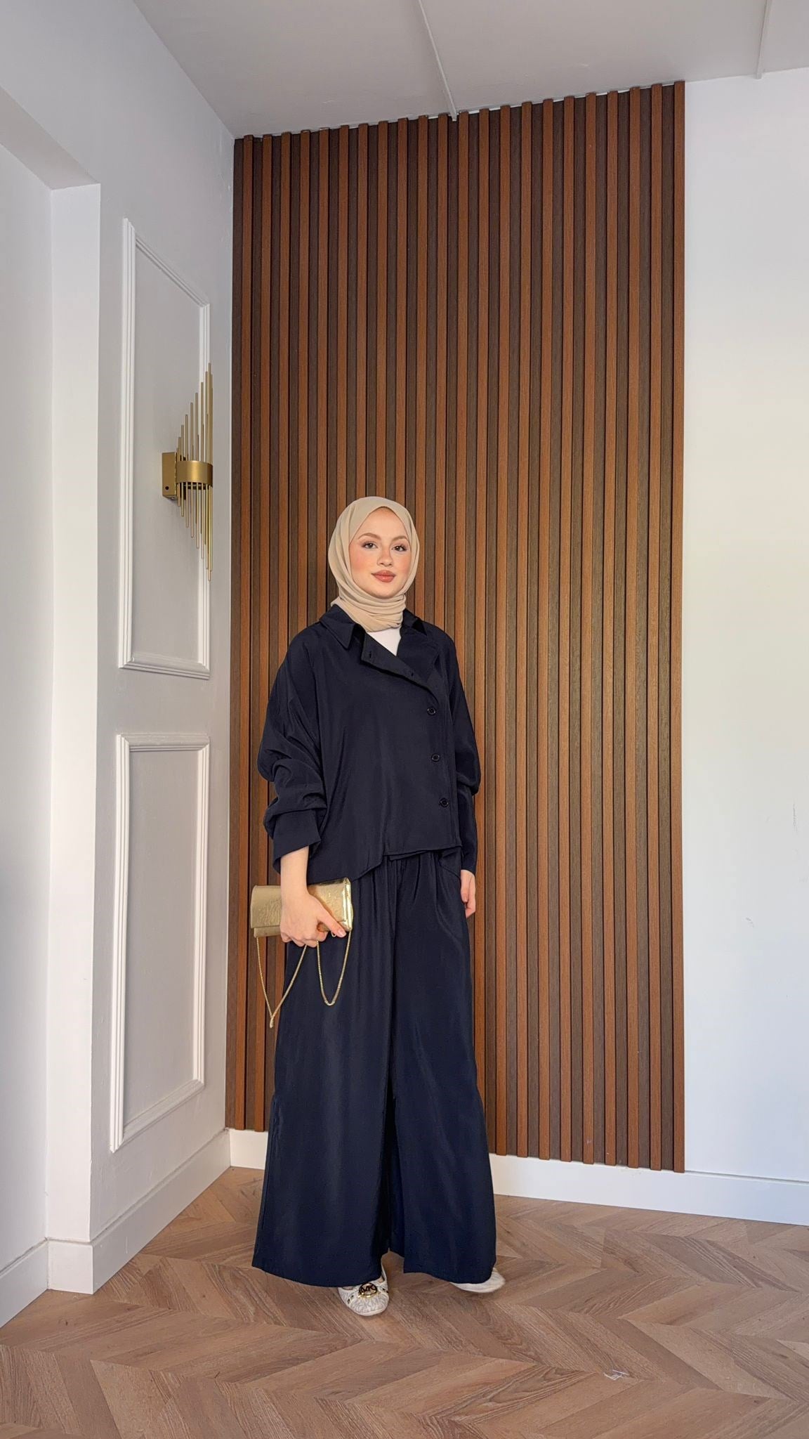 MEYSADESIGN PANTOLON TAKIM Heon Tensel Pantolonlu Takım Lacivert