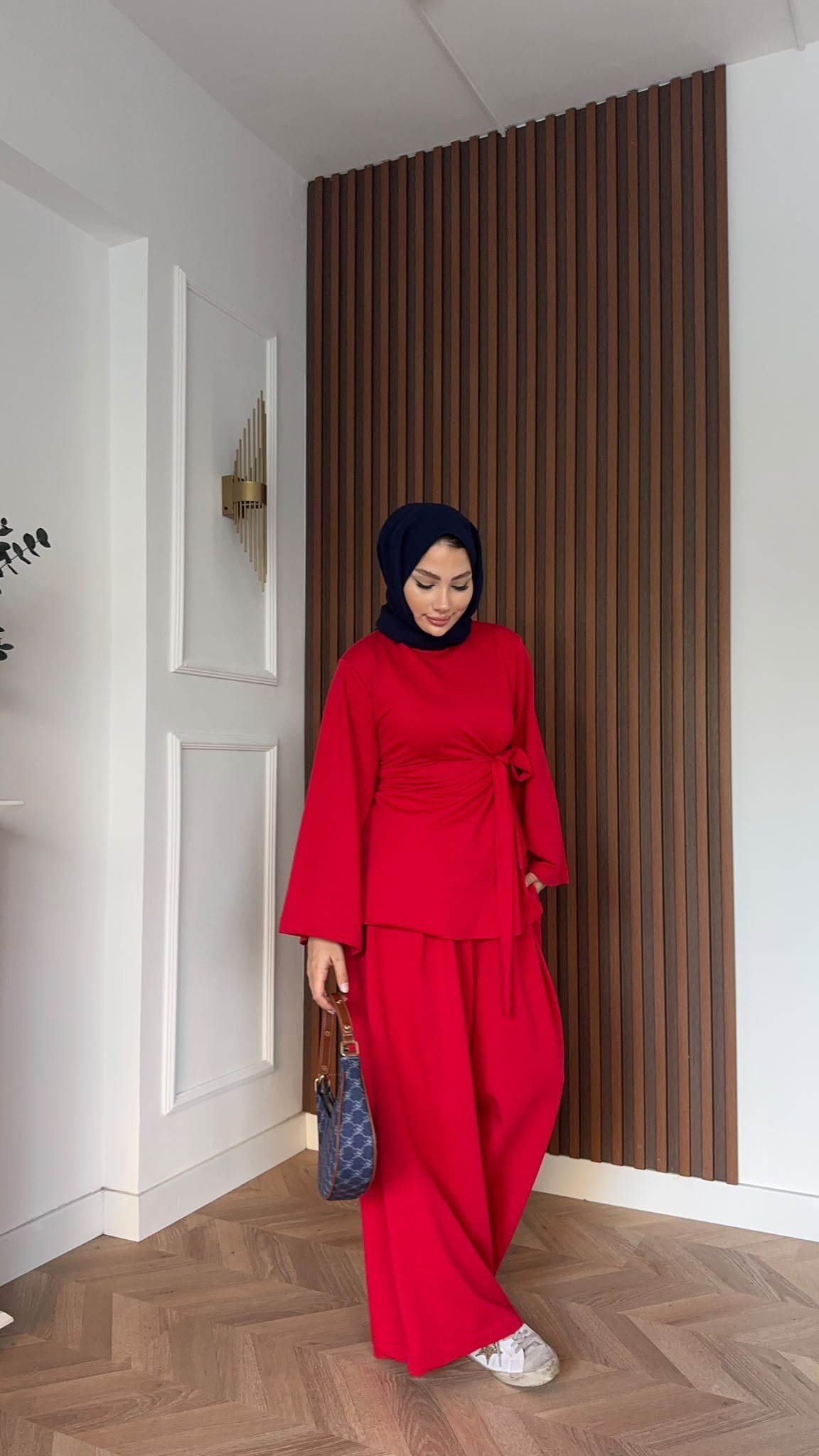 MEYSADESIGN PANTOLON TAKIM Hüsna Oysh İkili Takım Kırmızı