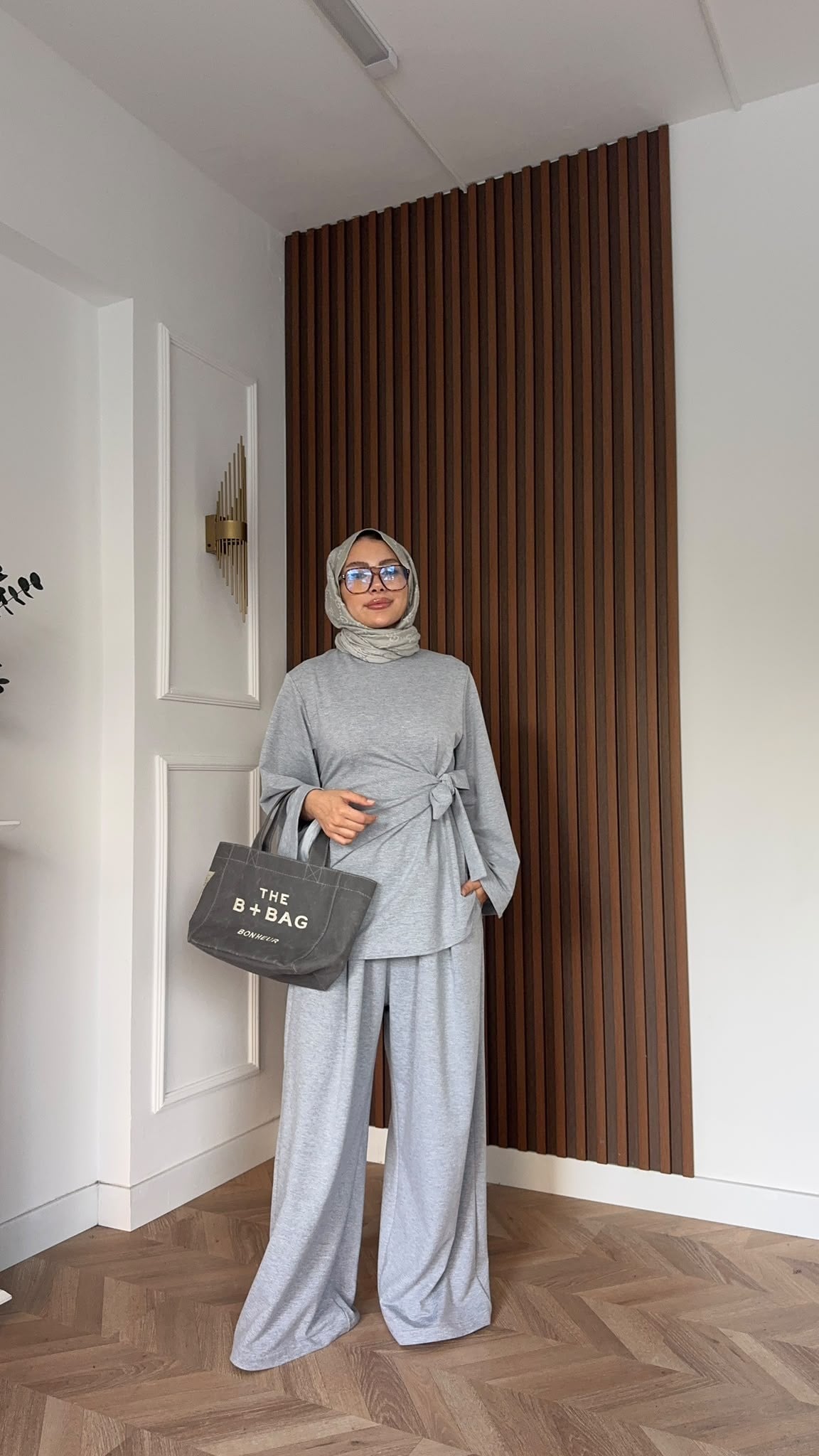 MEYSADESIGN PANTOLON TAKIM Hüsna Oysh İkili Takım Gri