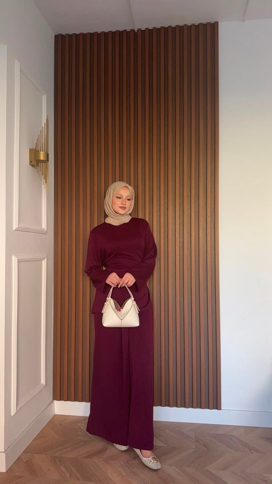 MEYSADESIGN PANTOLON TAKIM İpek Oysh İkili Takım Bordo
