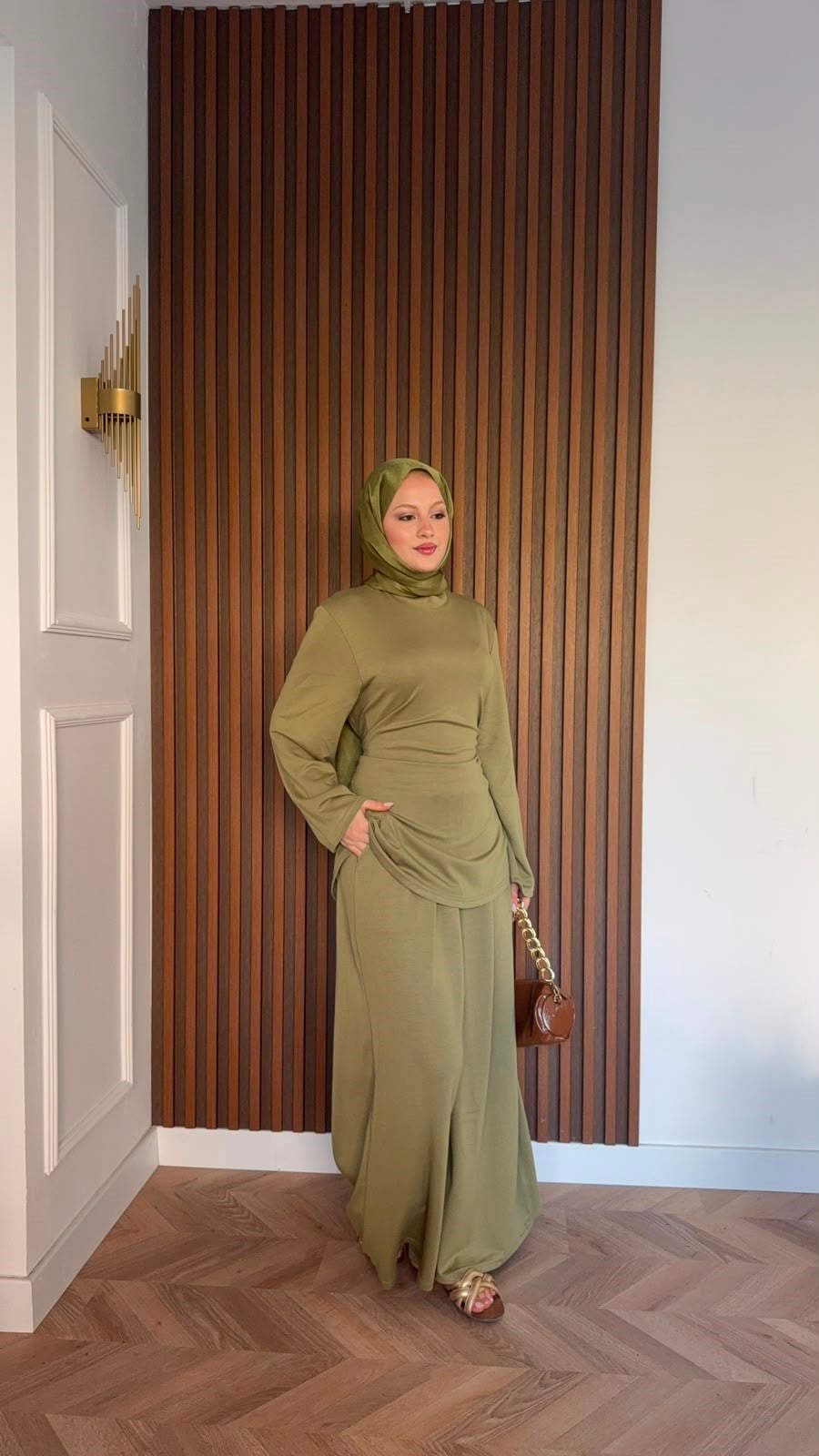 MEYSADESIGN PANTOLON TAKIM İpek Oysh İkili Takım Haki