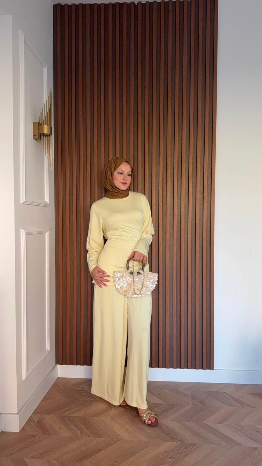MEYSADESIGN PANTOLON TAKIM İpek Oysh İkili Takım Sarı