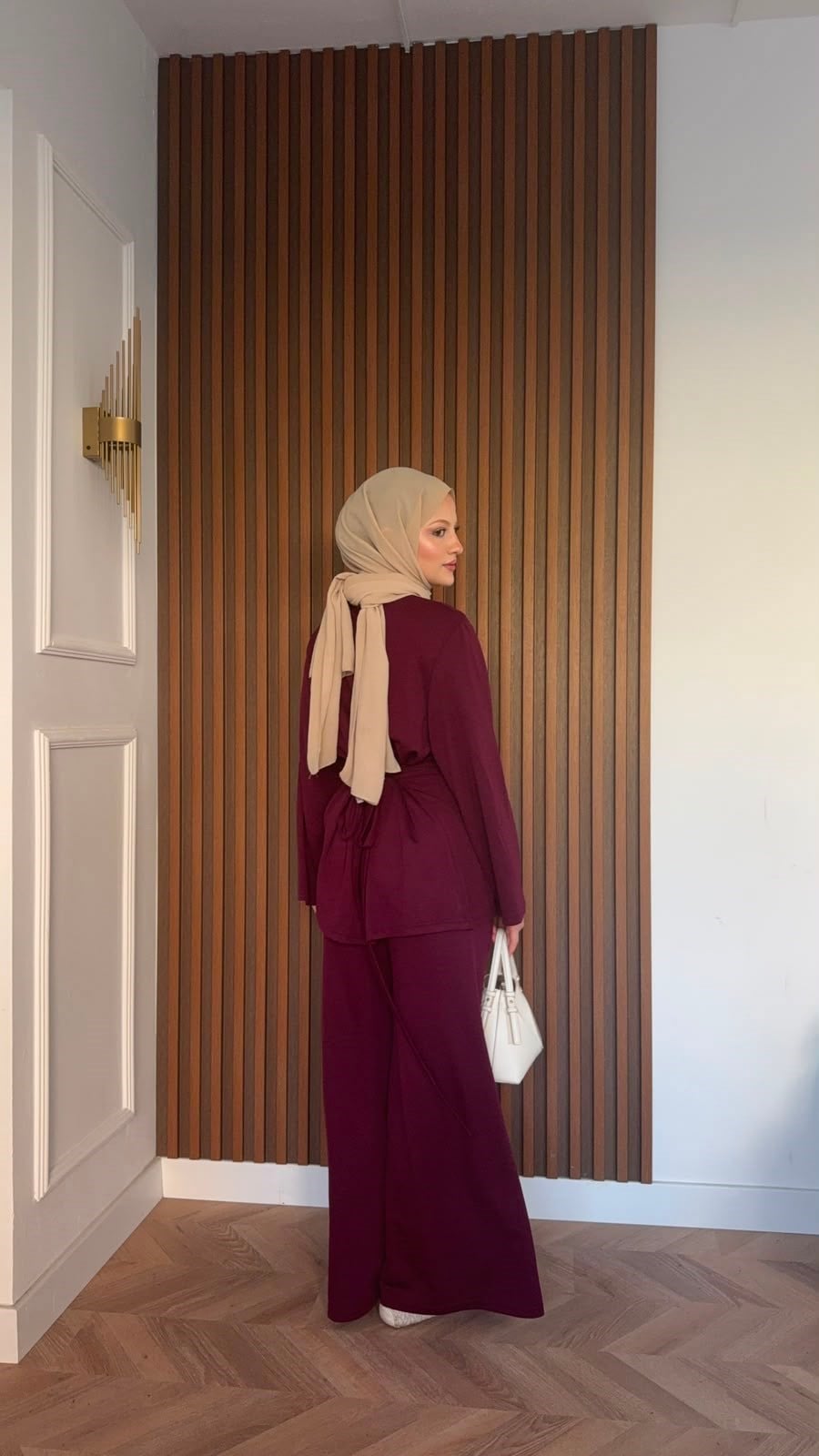 MEYSADESIGN PANTOLON TAKIM İpek Oysh İkili Takım Bordo
