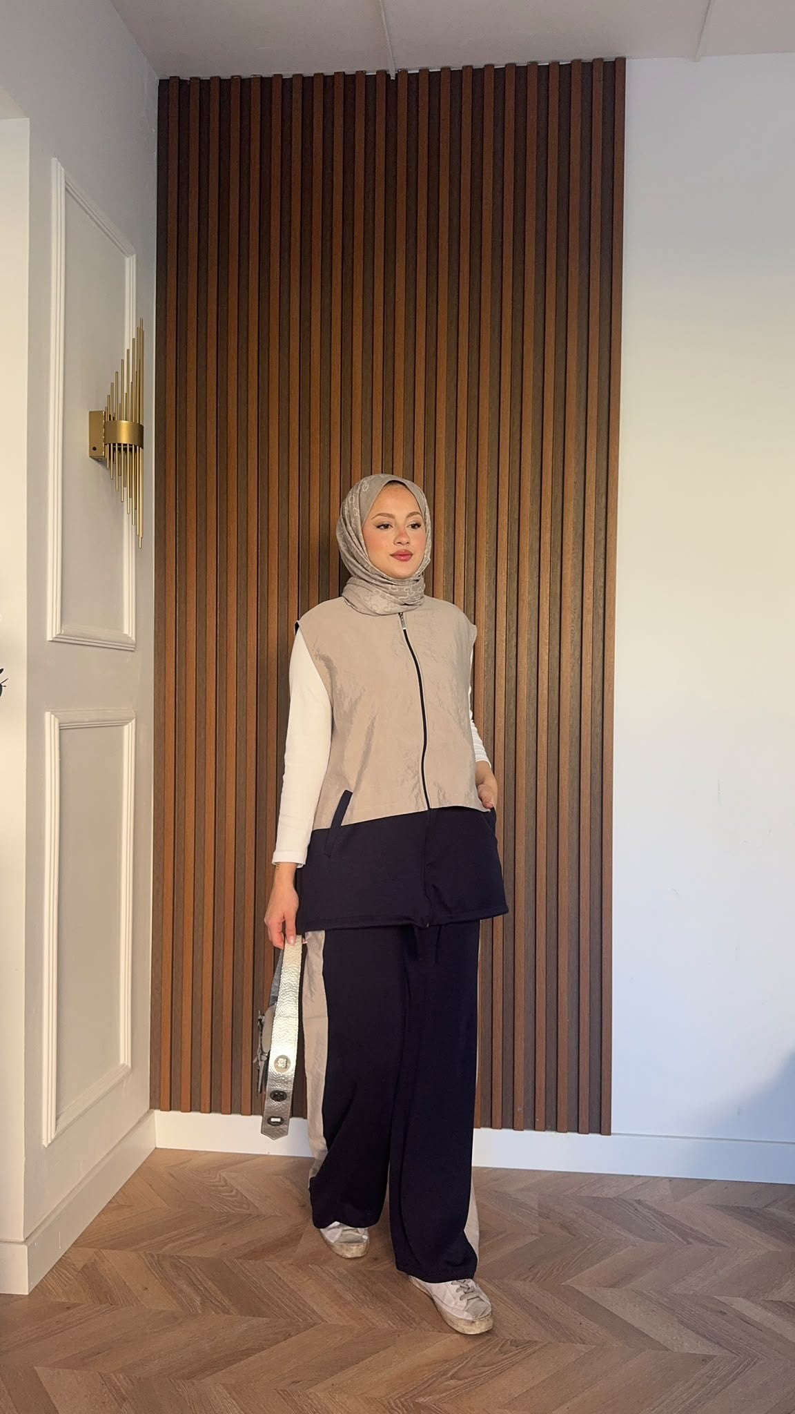MEYSADESIGN PANTOLON TAKIM Kontrast Çift Renkli Yelekli İkili Takım Lacivert