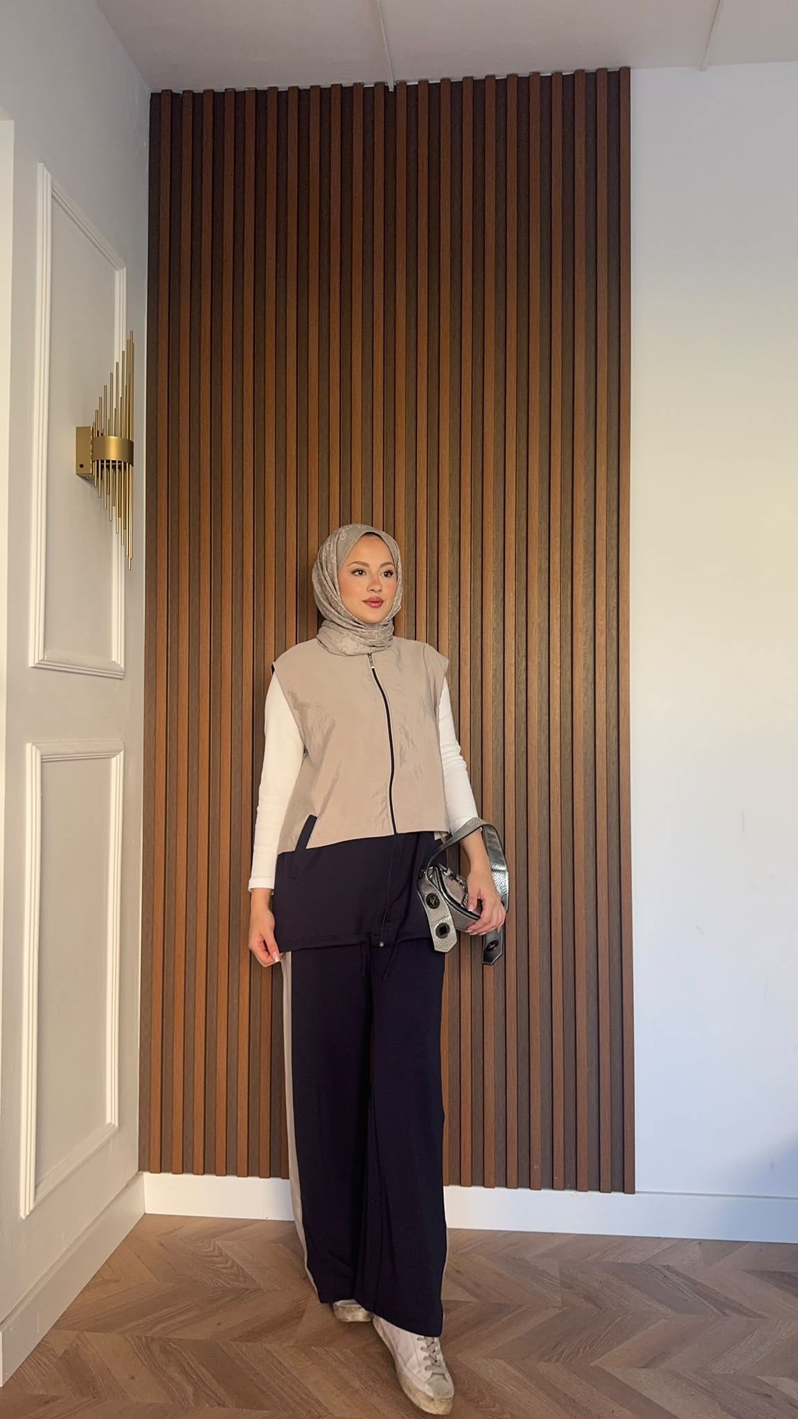 MEYSADESIGN PANTOLON TAKIM Kontrast Çift Renkli Yelekli İkili Takım Lacivert