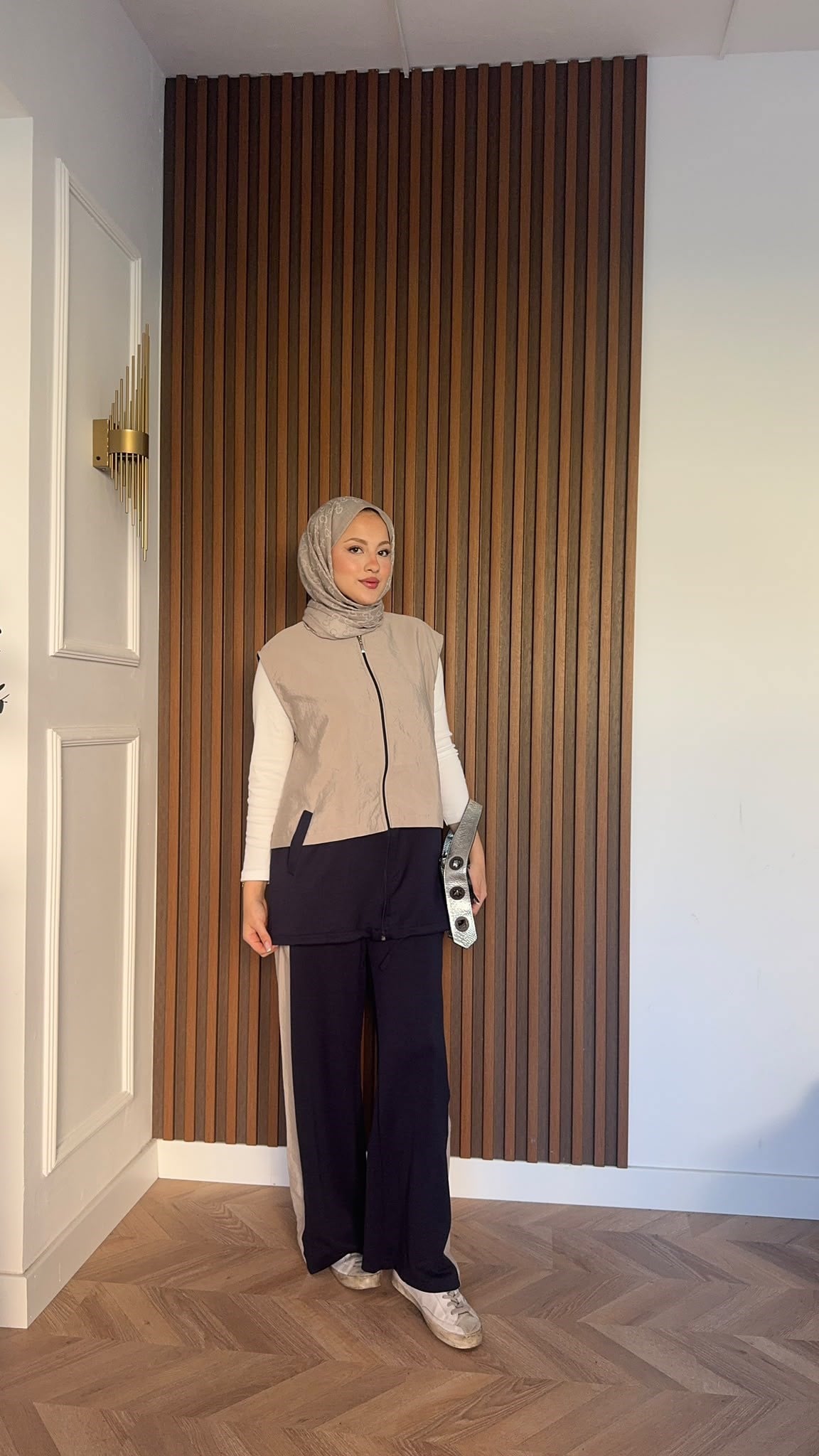 MEYSADESIGN PANTOLON TAKIM Kontrast Çift Renkli Yelekli İkili Takım Lacivert