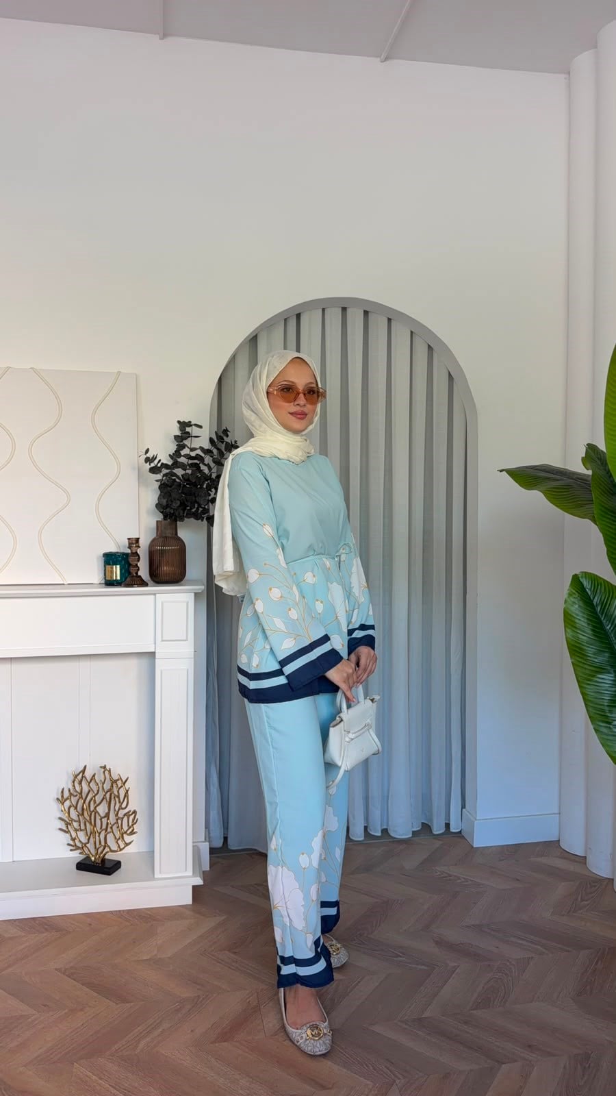 MEYSADESIGN PANTOLON TAKIM Laveyla İkili Takım Su Yeşili