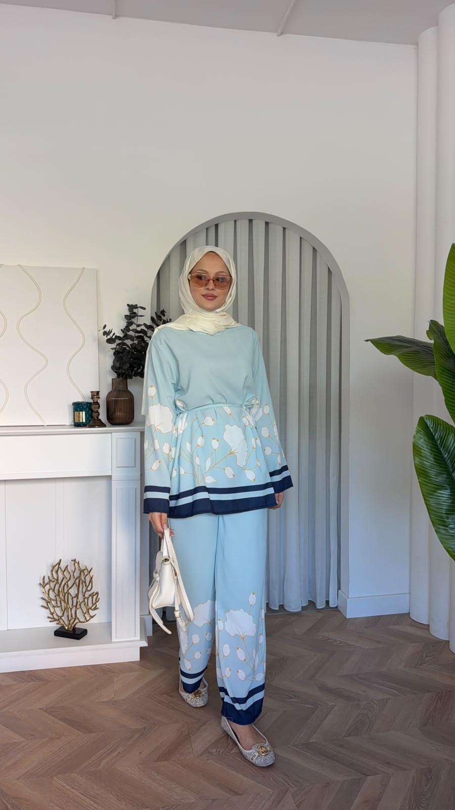 MEYSADESIGN PANTOLON TAKIM Laveyla İkili Takım Su Yeşili
