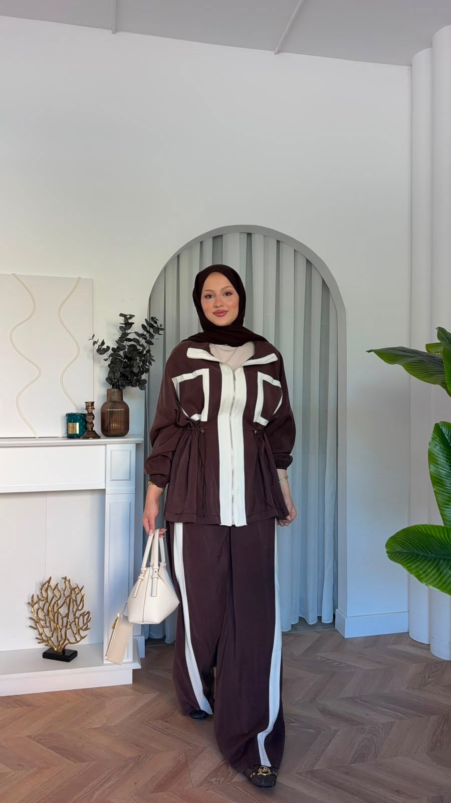 MEYSADESIGN PANTOLON TAKIM Lusi İkili Takım Acı Kahve