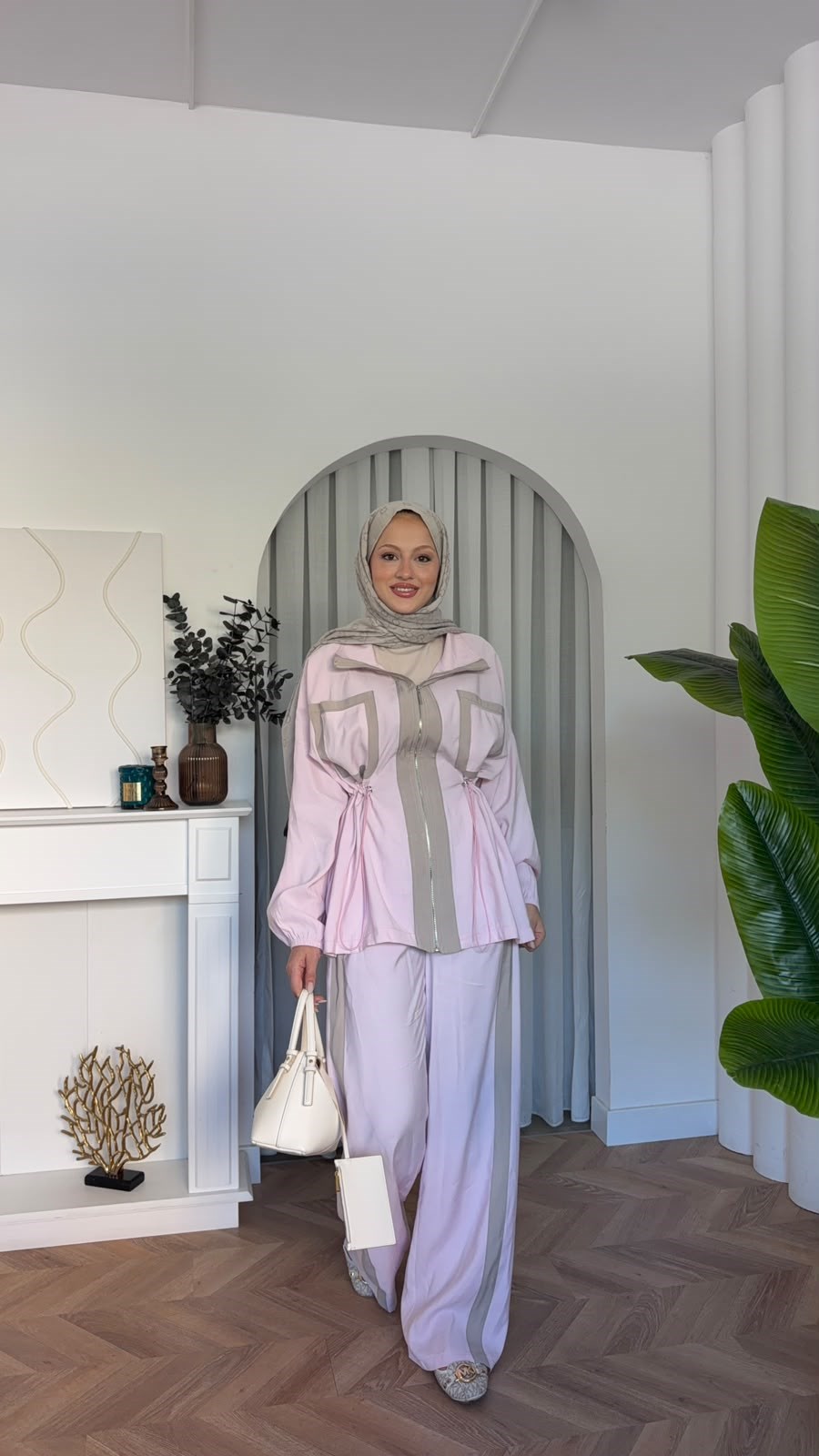 MEYSADESIGN PANTOLON TAKIM Lusi İkili Takım Pembe