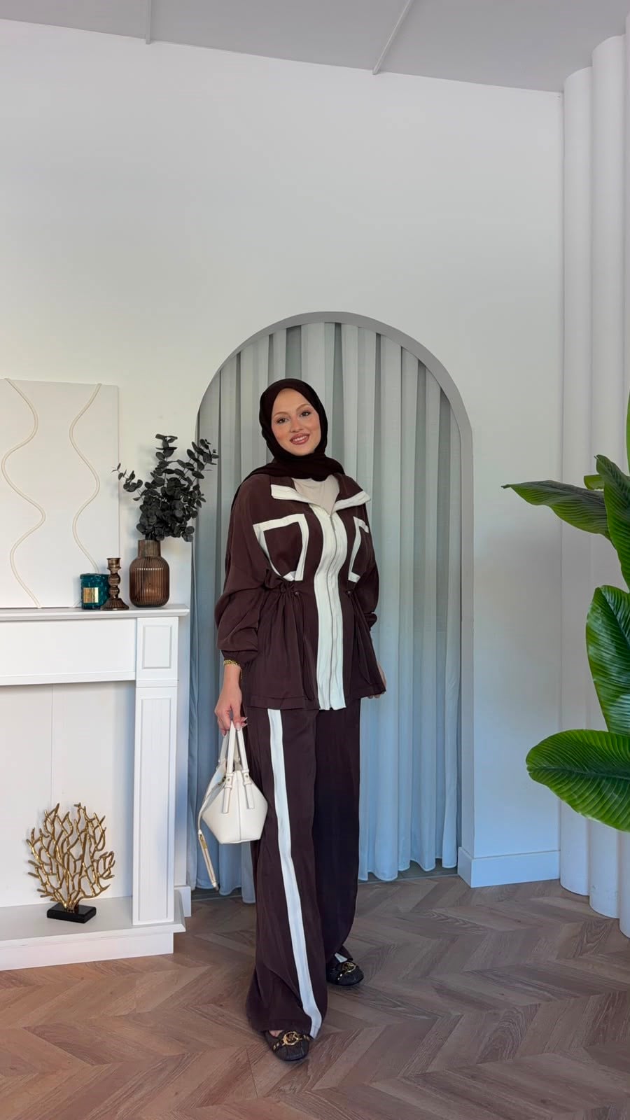 MEYSADESIGN PANTOLON TAKIM Lusi İkili Takım Acı Kahve