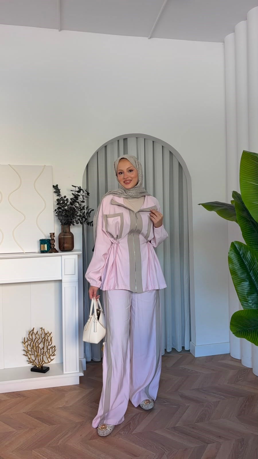 MEYSADESIGN PANTOLON TAKIM Lusi İkili Takım Pembe