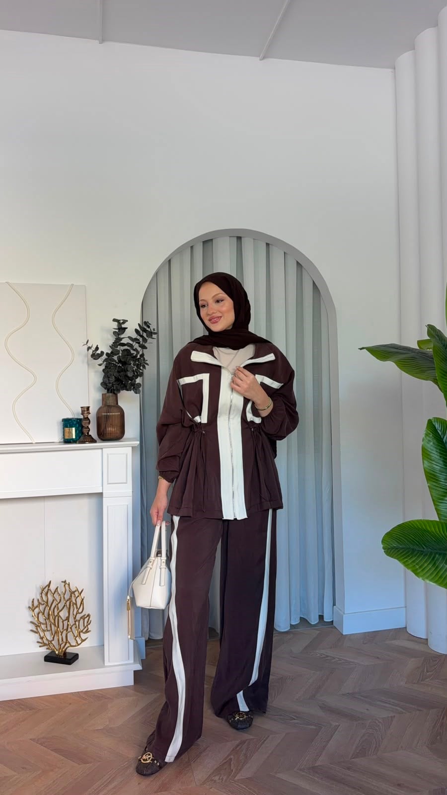 MEYSADESIGN PANTOLON TAKIM Lusi İkili Takım Acı Kahve