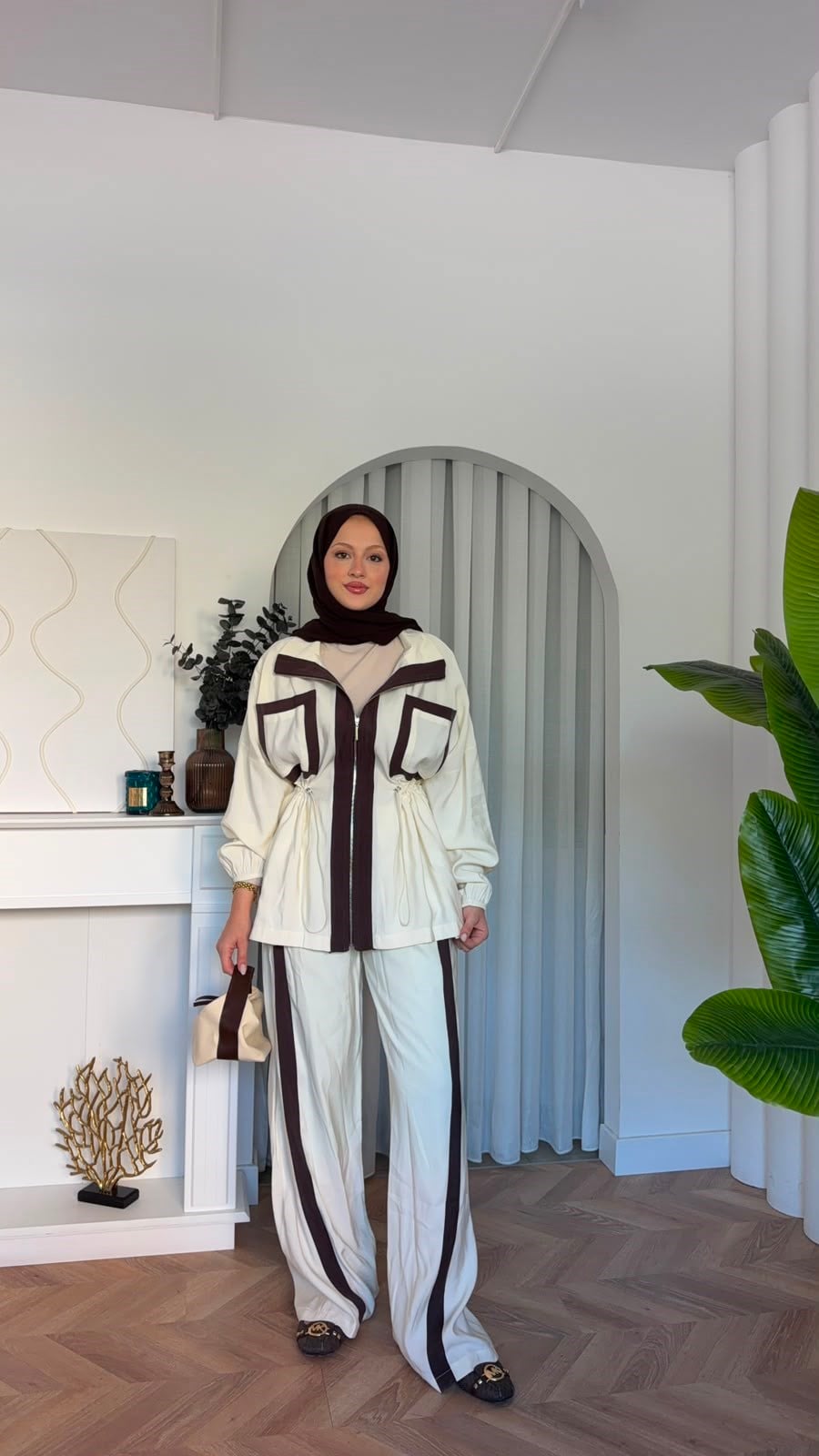 MEYSADESIGN PANTOLON TAKIM Lusi İkili Takım Ekru