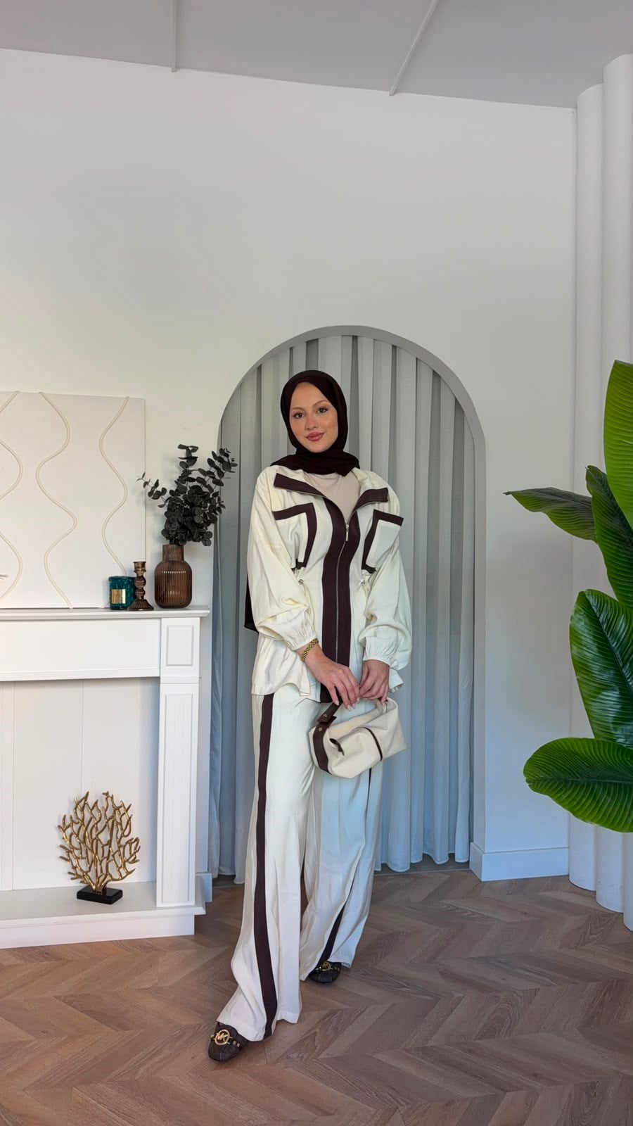 MEYSADESIGN PANTOLON TAKIM Lusi İkili Takım Ekru