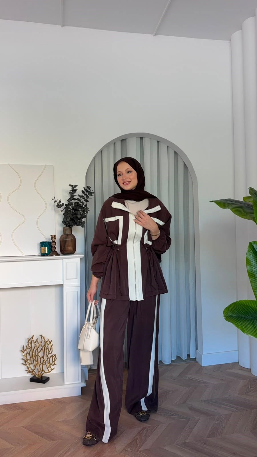 MEYSADESIGN PANTOLON TAKIM Lusi İkili Takım Acı Kahve