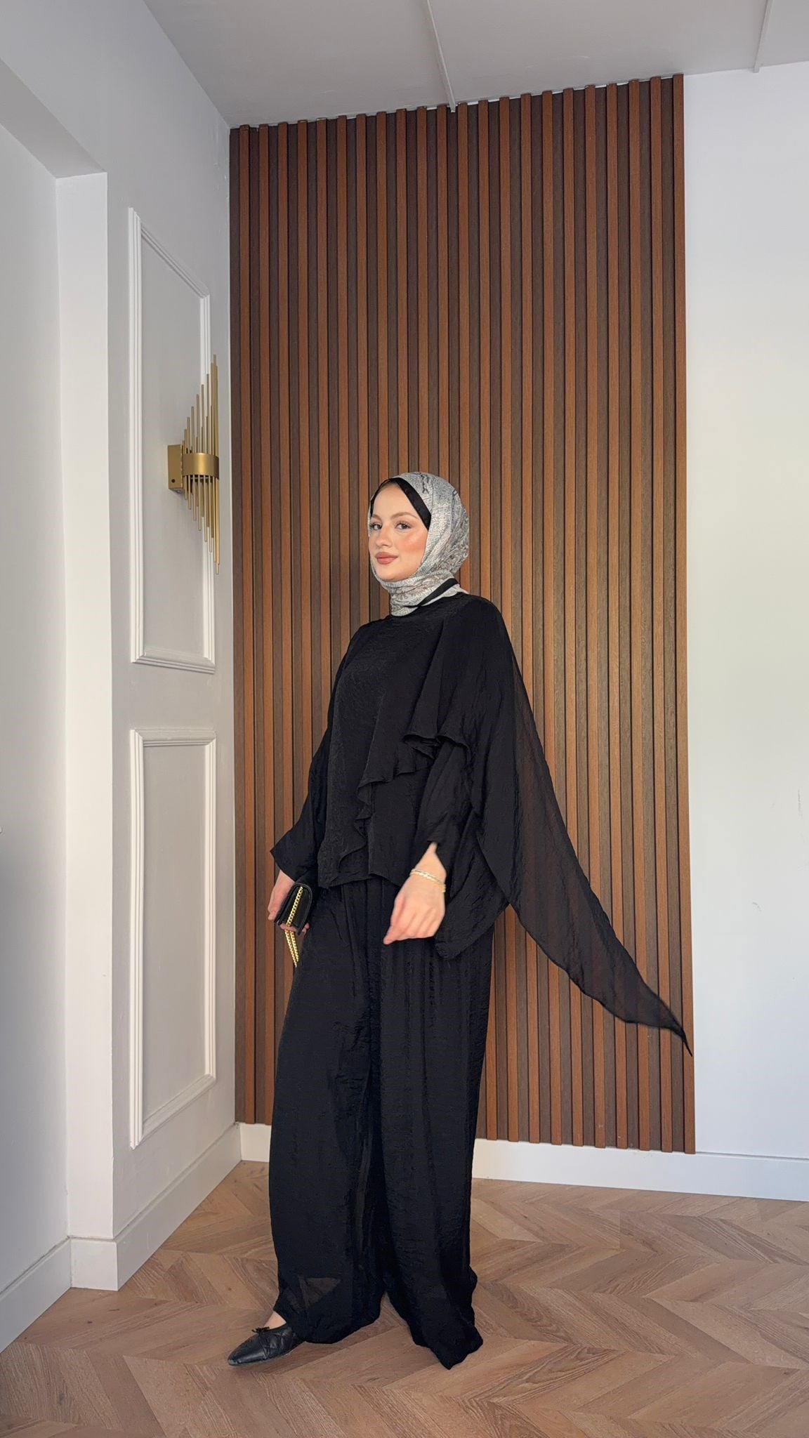 MEYSADESIGN PANTOLON TAKIM Mina Vual Pantolonlu Takım Siyah