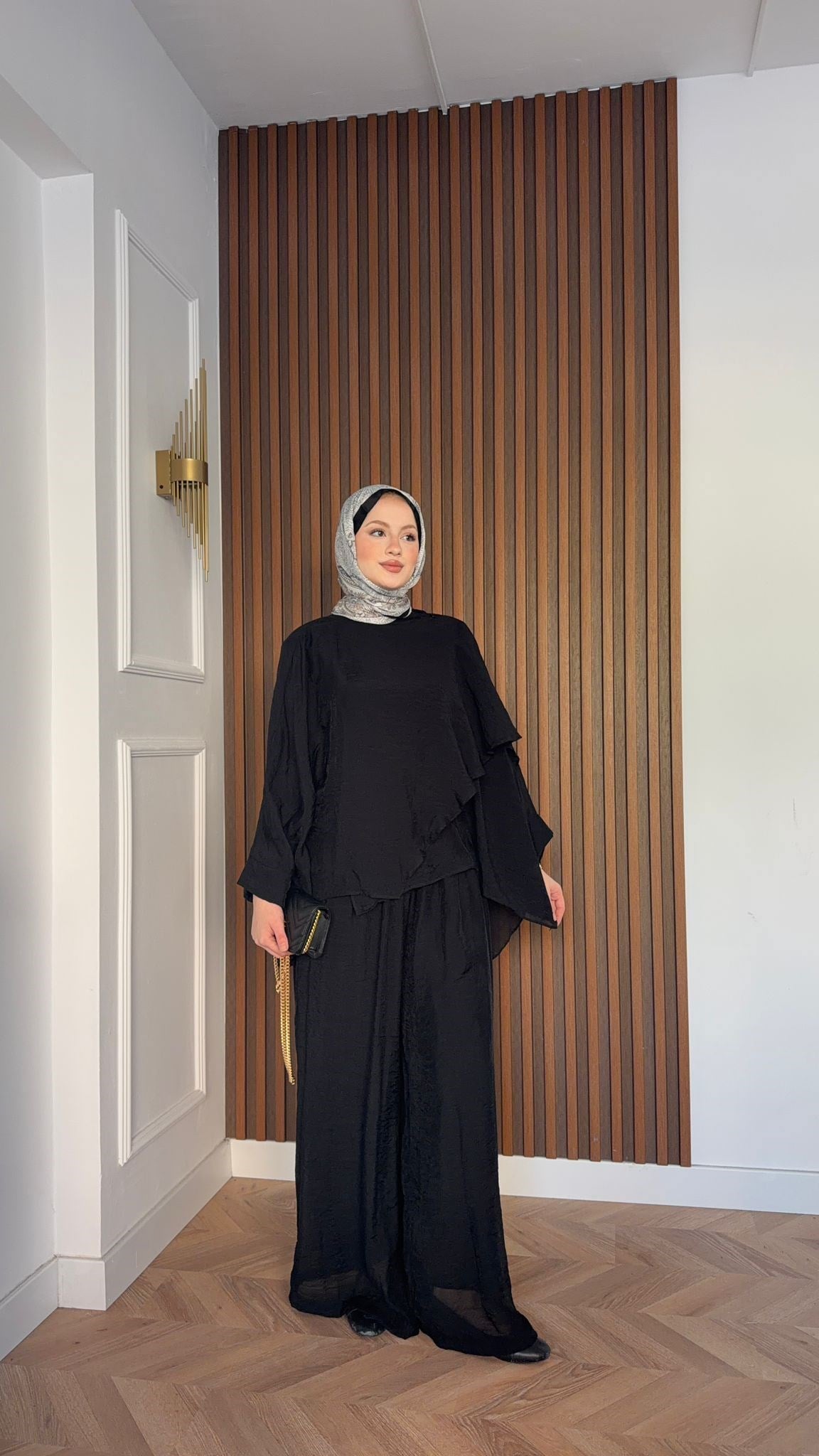 MEYSADESIGN PANTOLON TAKIM Mina Vual Pantolonlu Takım Siyah