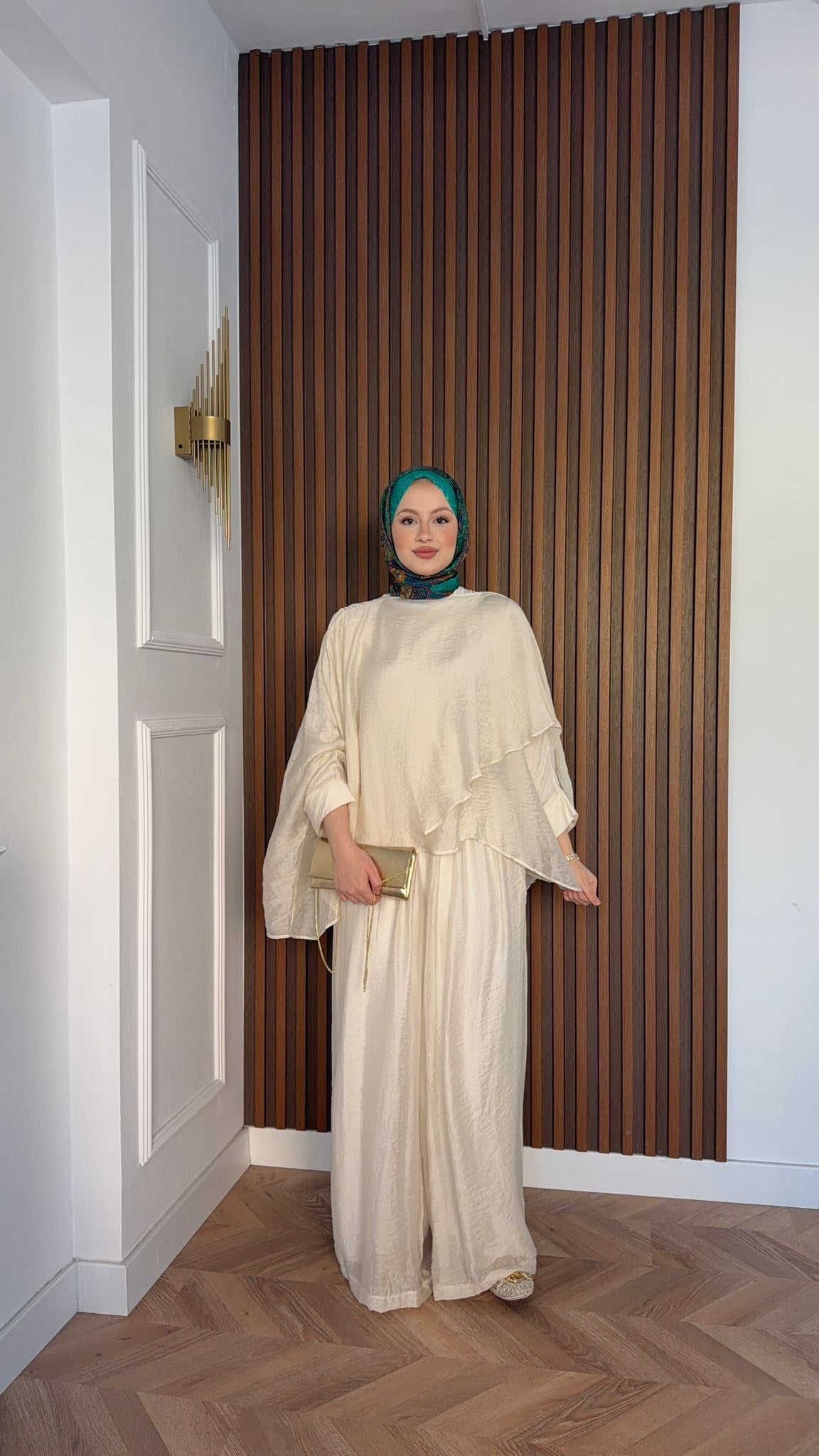 MEYSADESIGN PANTOLON TAKIM Mina Vual Pantolonlu Takım Bej