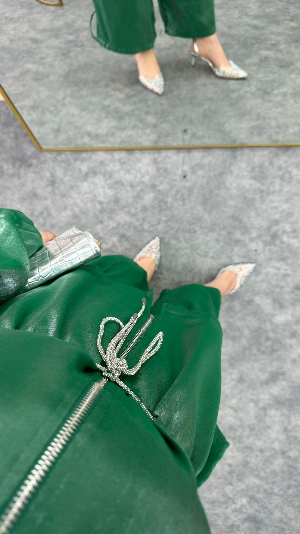 MEYSADESIGN PANTOLON TAKIM Pearly İkili Takım Yeşil