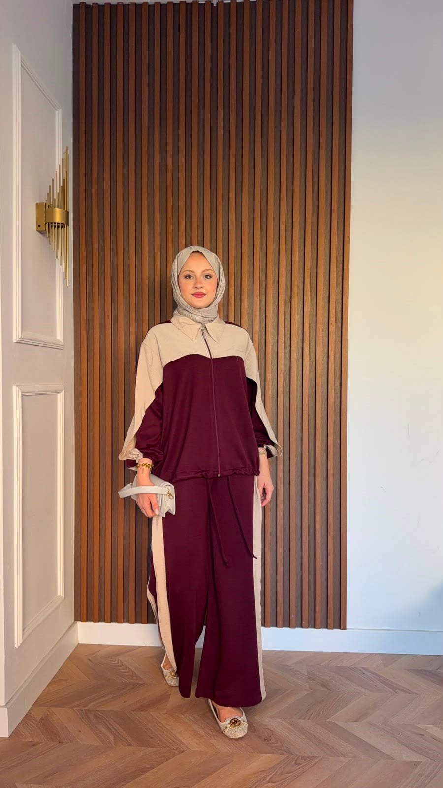 MEYSADESIGN PANTOLON TAKIM Pelerinli Aerobin Spor Takım Bordo
