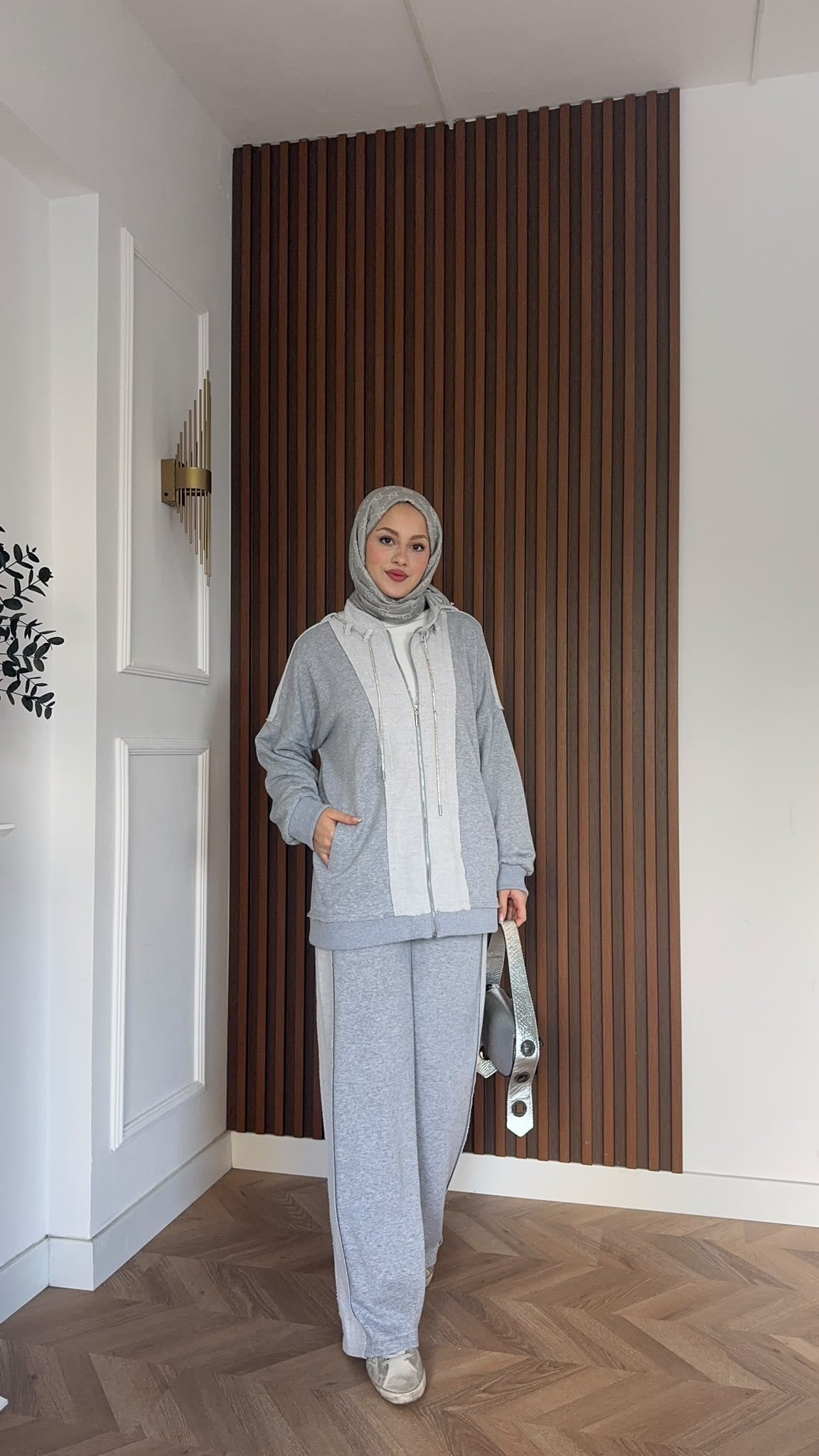 MEYSADESIGN PANTOLON TAKIM Pera İkili Spor Takım Gri