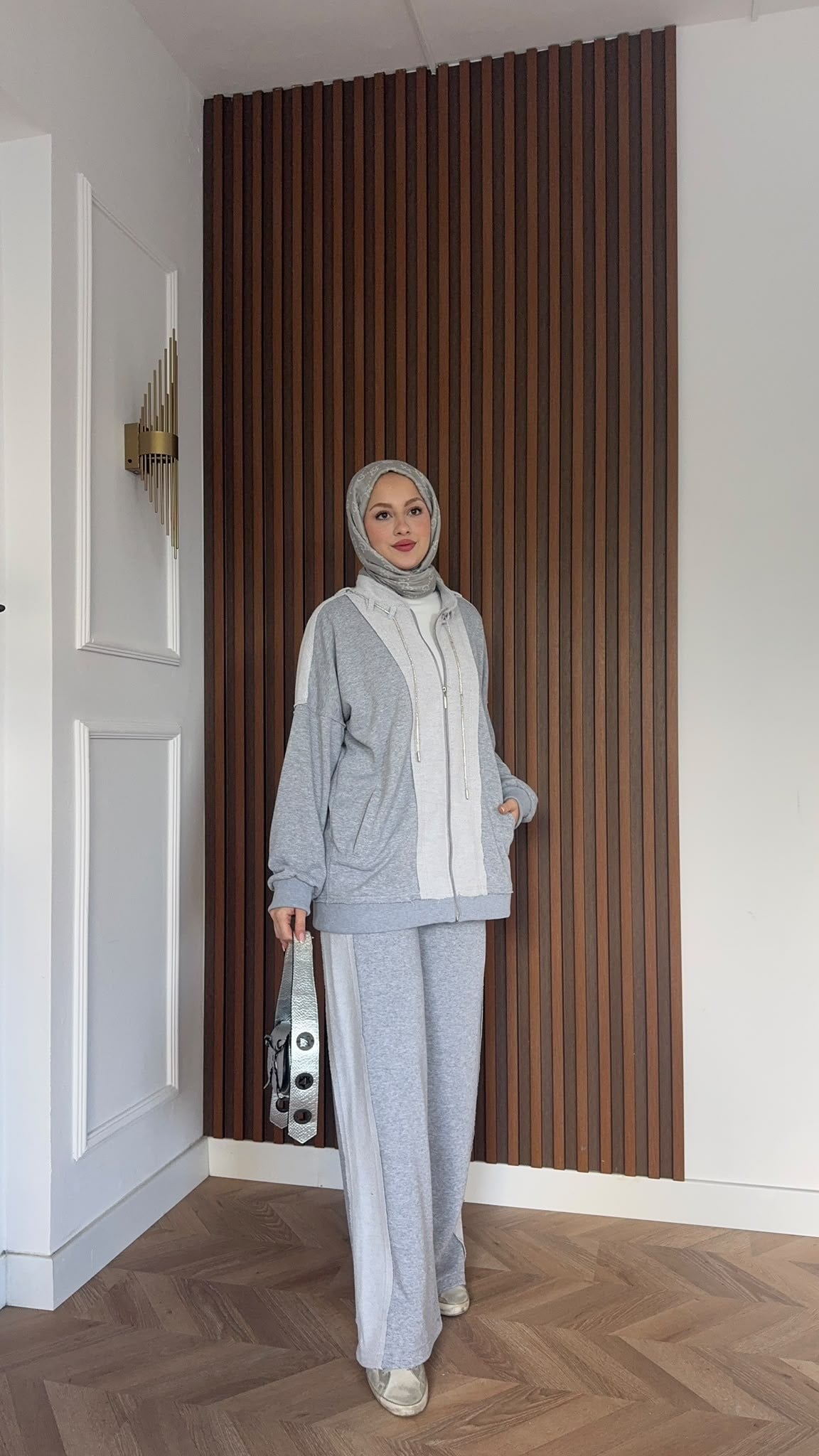 MEYSADESIGN PANTOLON TAKIM Pera İkili Spor Takım Gri