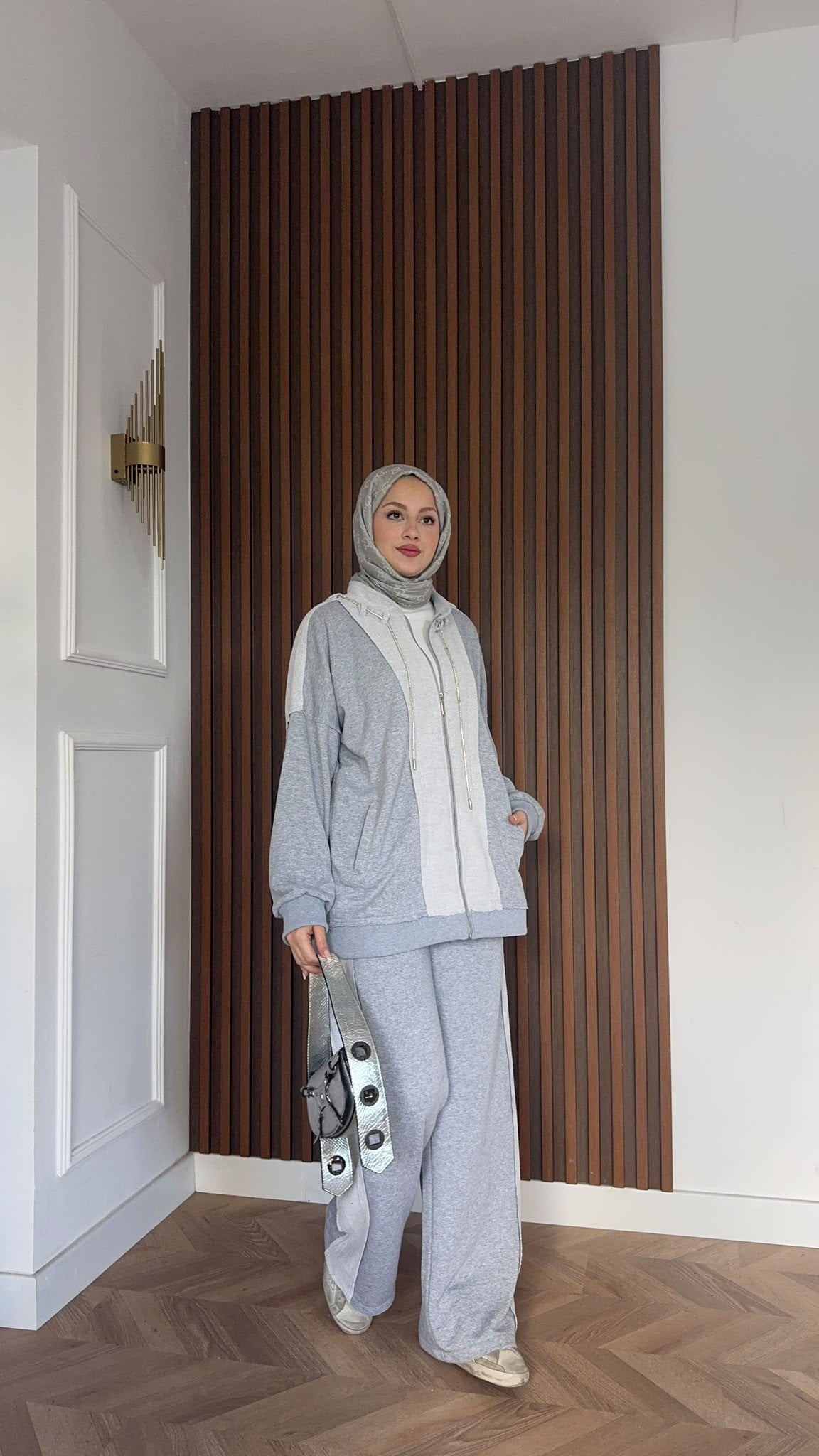 MEYSADESIGN PANTOLON TAKIM Pera İkili Spor Takım Gri