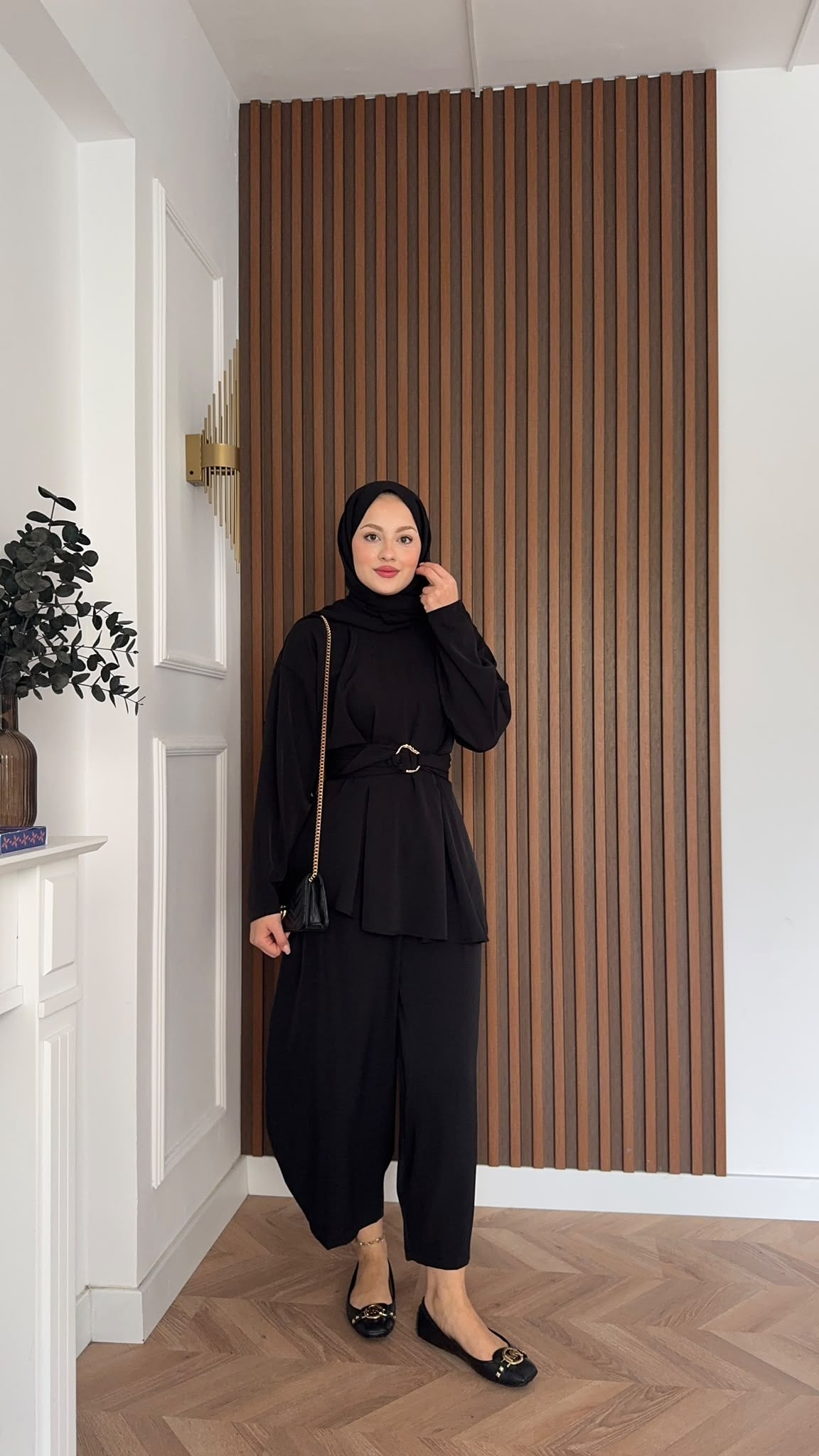 MEYSADESIGN PANTOLON TAKIM Peri Pensli Pantolon Takım Siyah