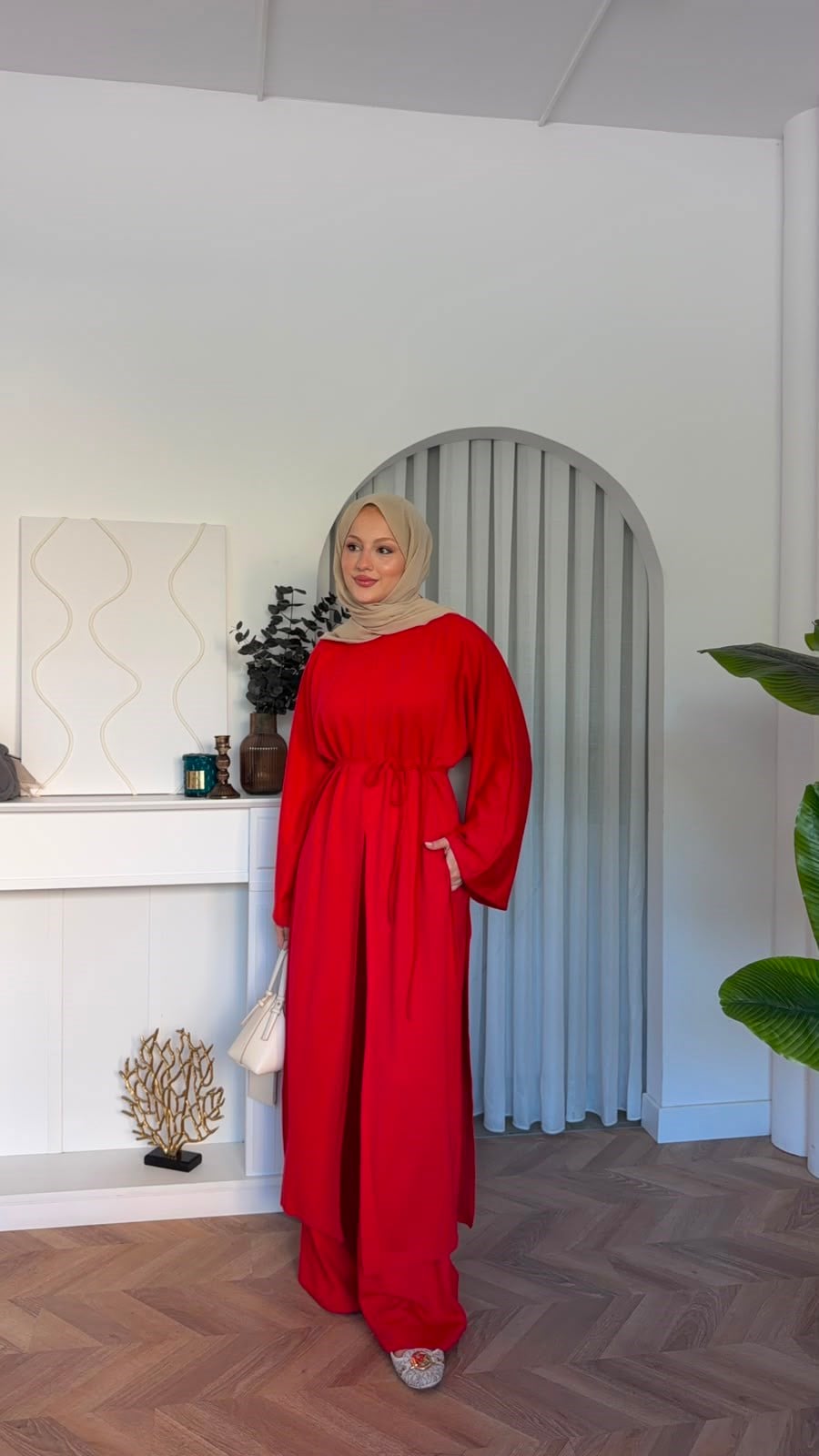 MEYSADESIGN PANTOLON TAKIM Polen Oysh İkili Takım Kırmızı