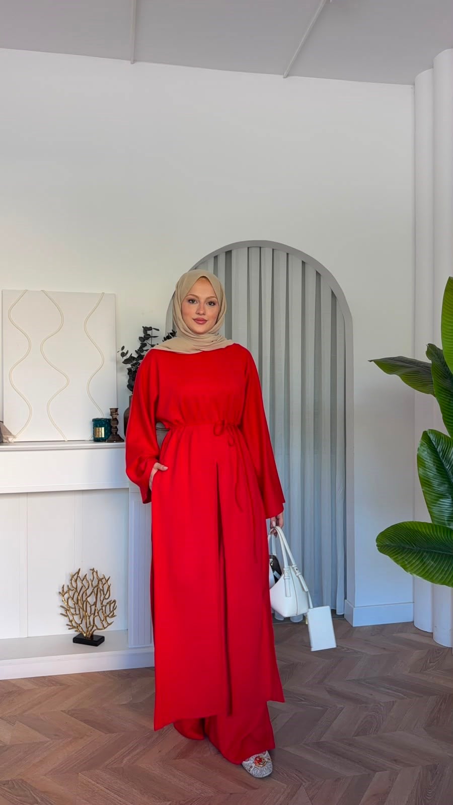 MEYSADESIGN PANTOLON TAKIM Polen Oysh İkili Takım Kırmızı