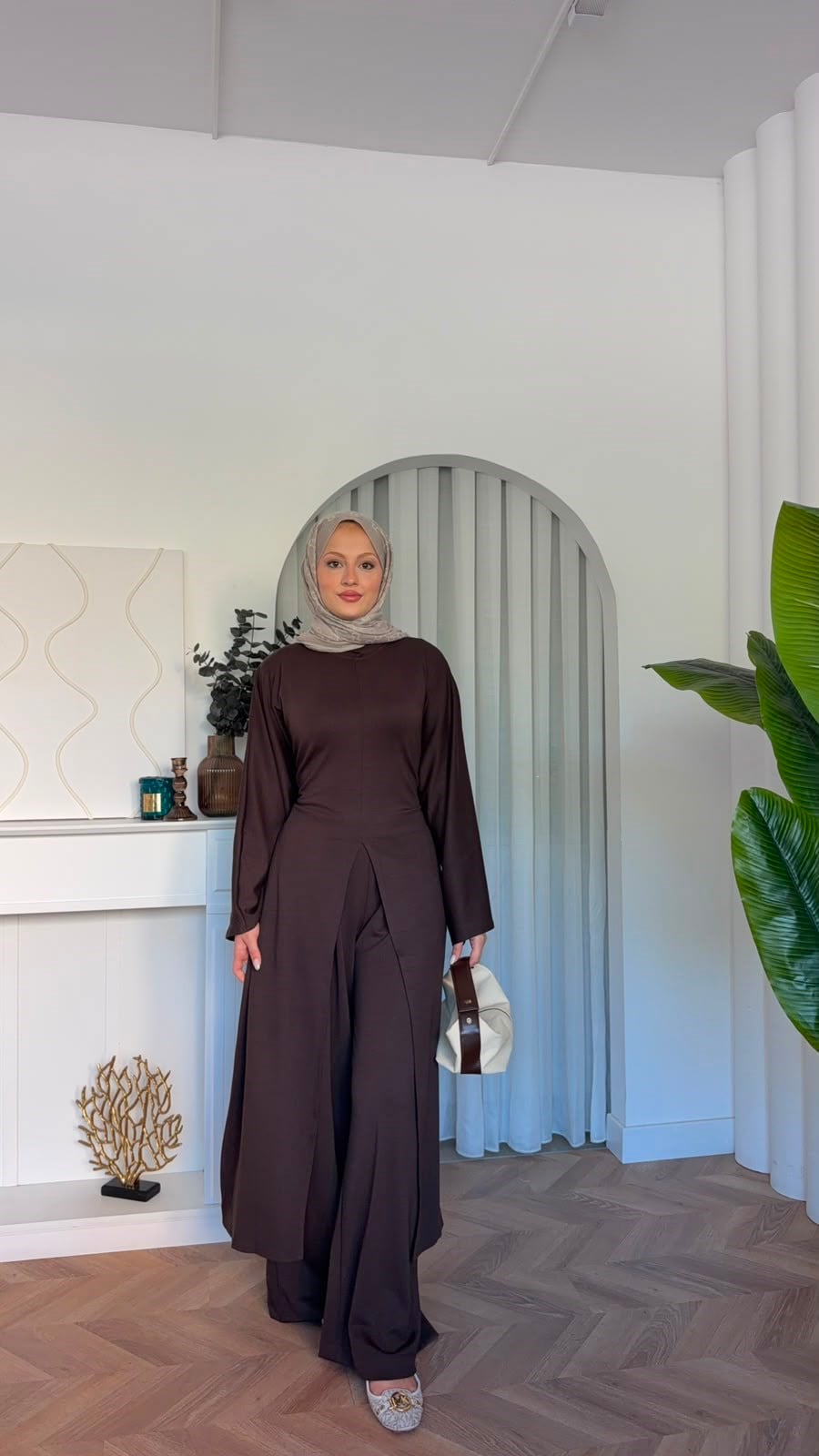MEYSADESIGN PANTOLON TAKIM Polen Oysh İkili Takım Acı Kahve