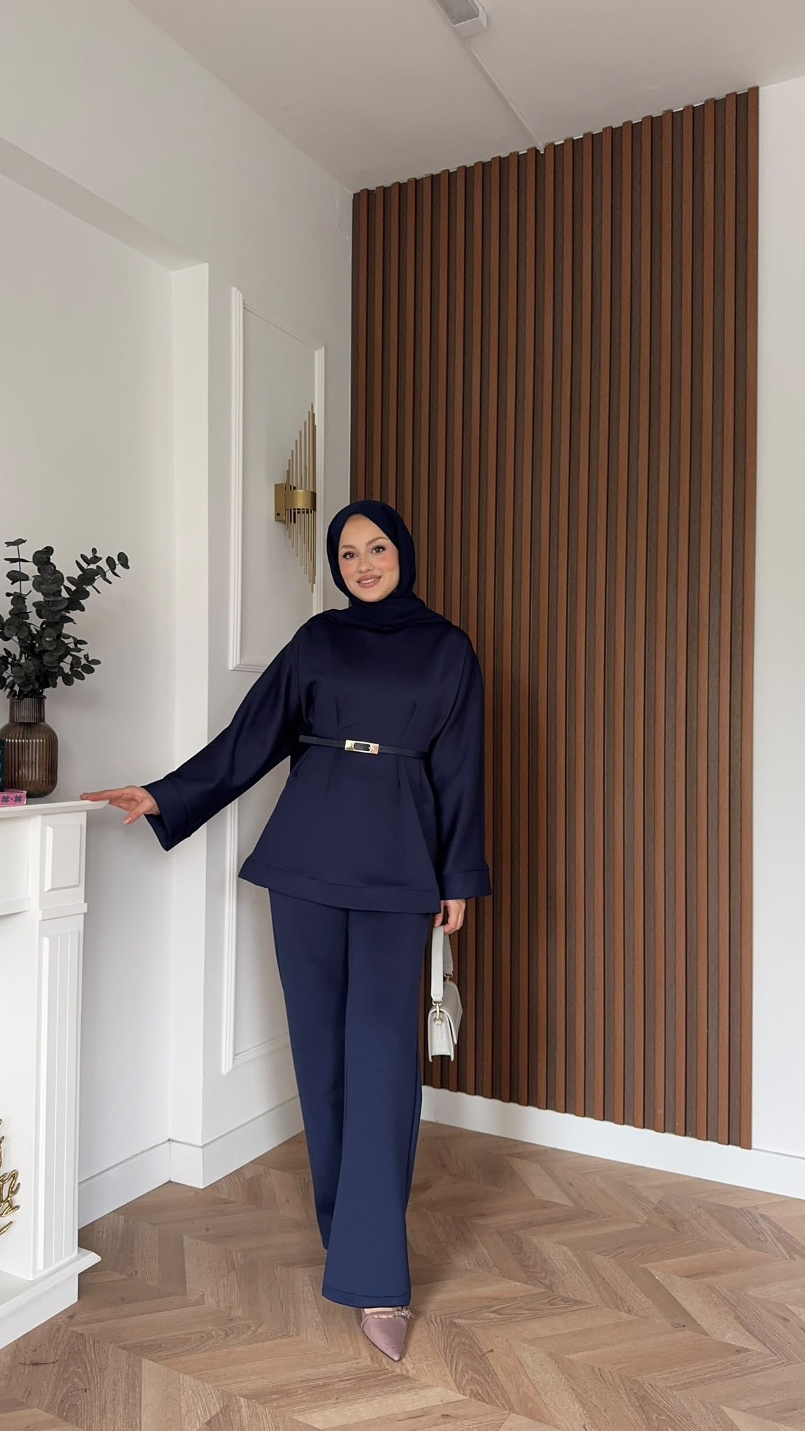 MEYSADESIGN PANTOLON TAKIM Puf Scuba Pantolonlu Takım Lacivert