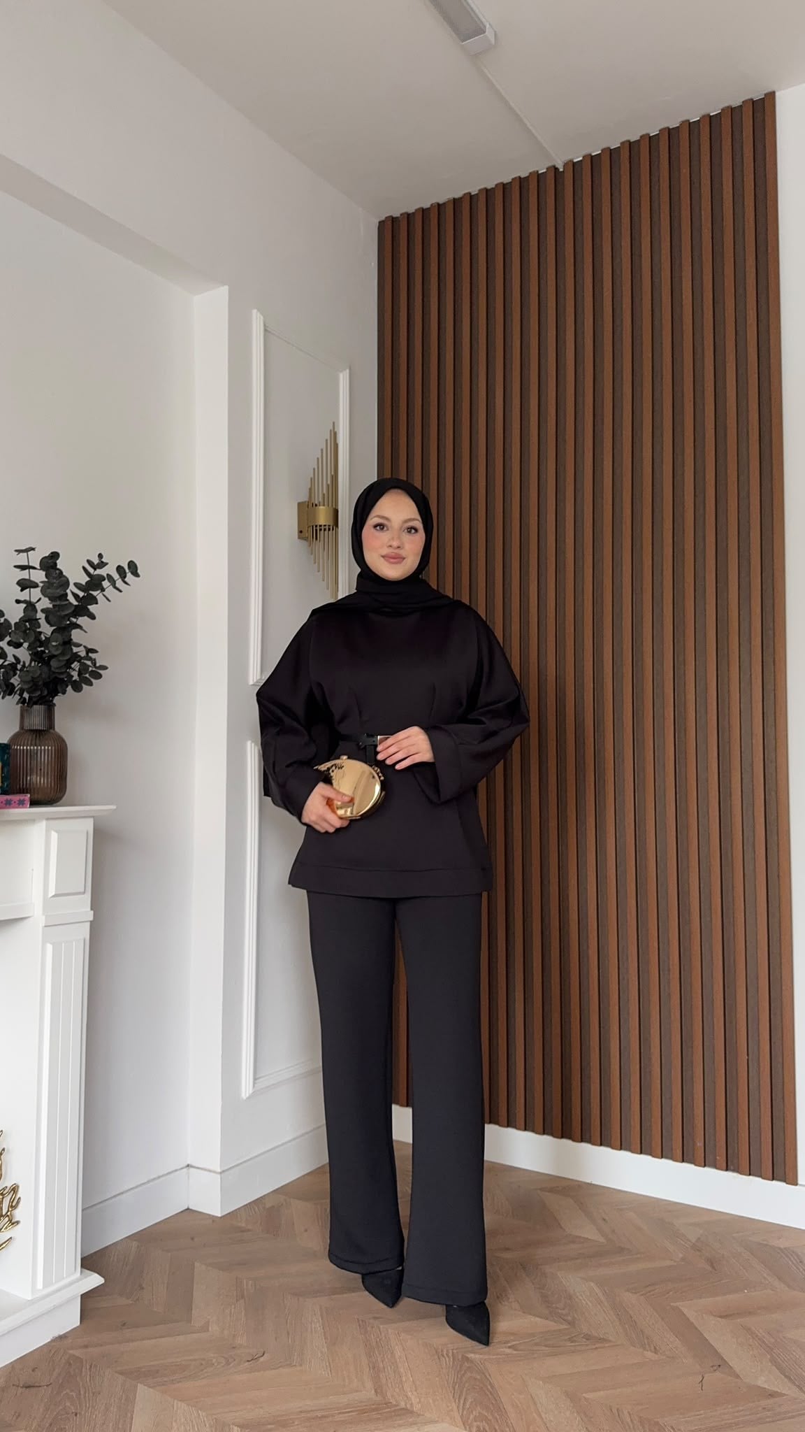 MEYSADESIGN PANTOLON TAKIM Puf Scuba Pantolonlu Takım Siyah