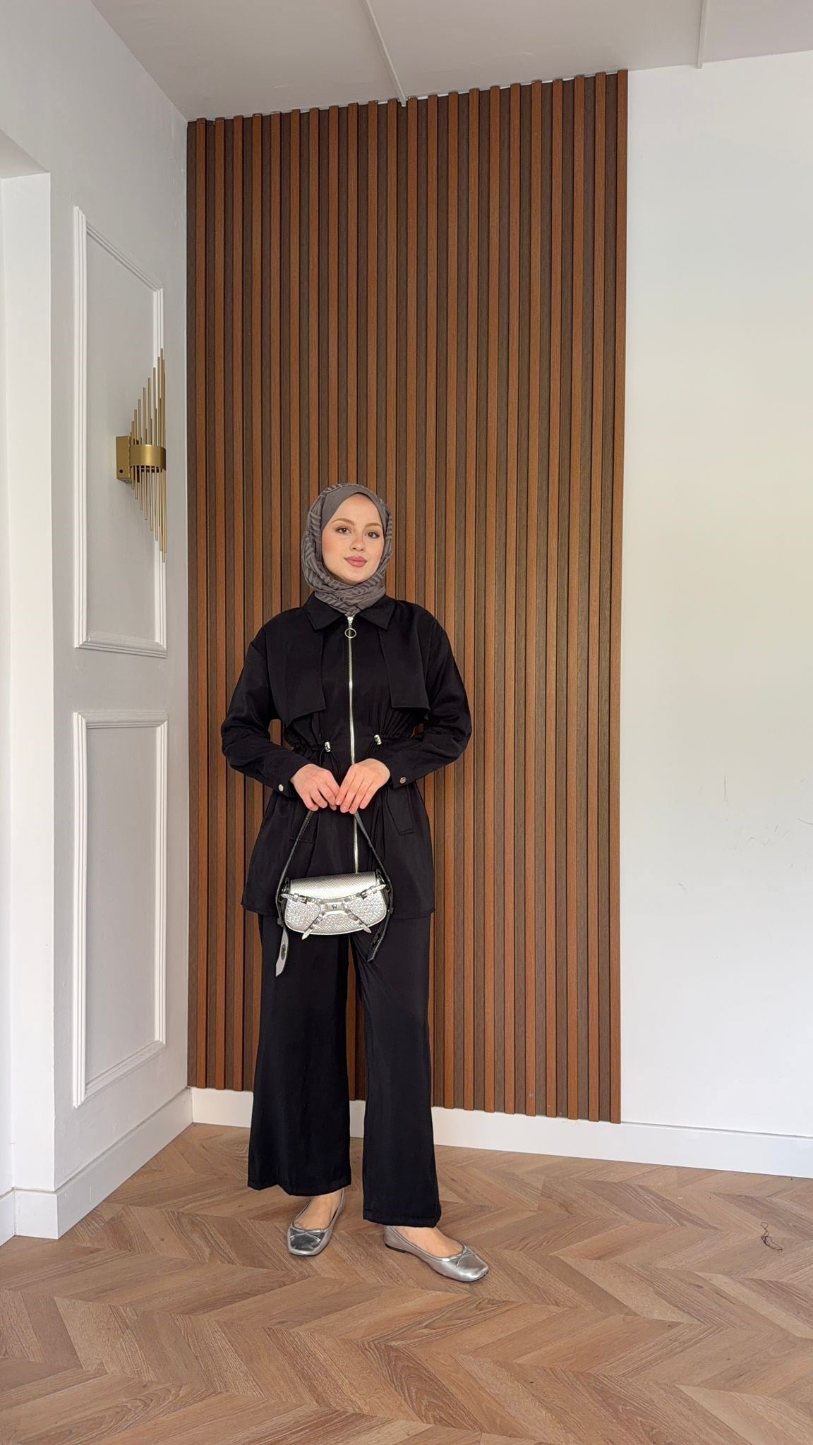 MEYSADESIGN PANTOLON TAKIM Quse Tensel Pantolonlu Takım Siyah