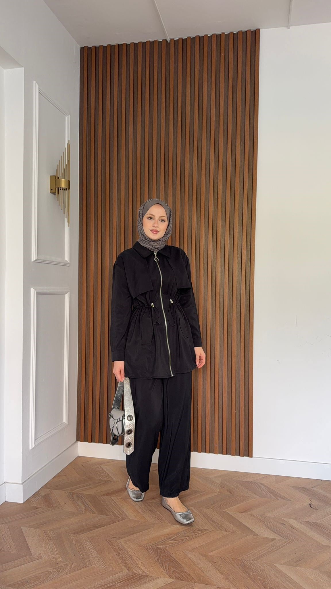 MEYSADESIGN PANTOLON TAKIM Quse Tensel Pantolonlu Takım Siyah