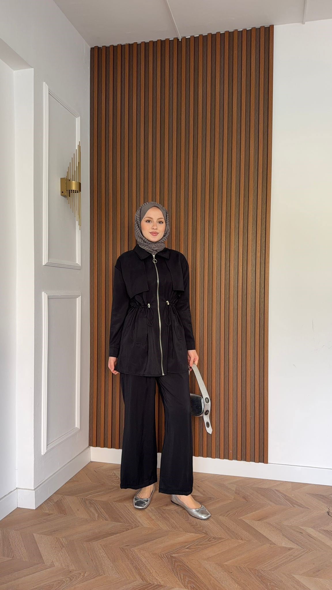 MEYSADESIGN PANTOLON TAKIM Quse Tensel Pantolonlu Takım Siyah