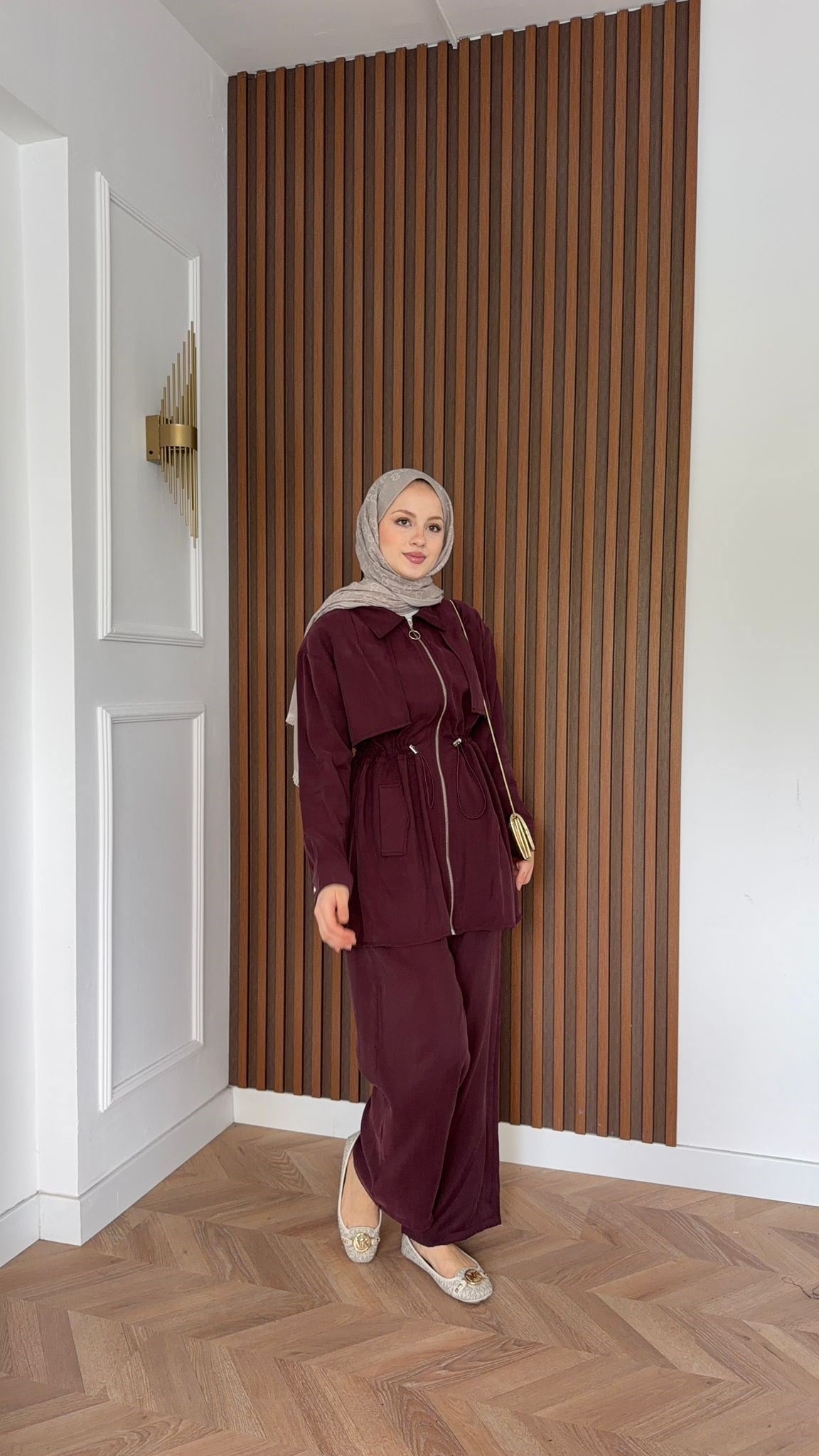 MEYSADESIGN PANTOLON TAKIM Quse Tensel Pantolonlu Takım Bordo